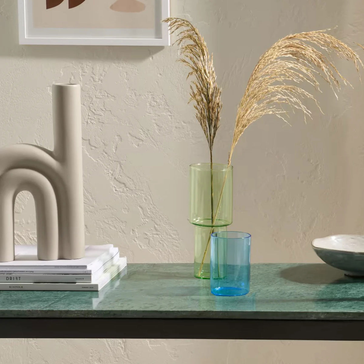 VASE EN VERRE EMPILABLE - VASE en verre empilable - 20x8 cm | Conception de blocs