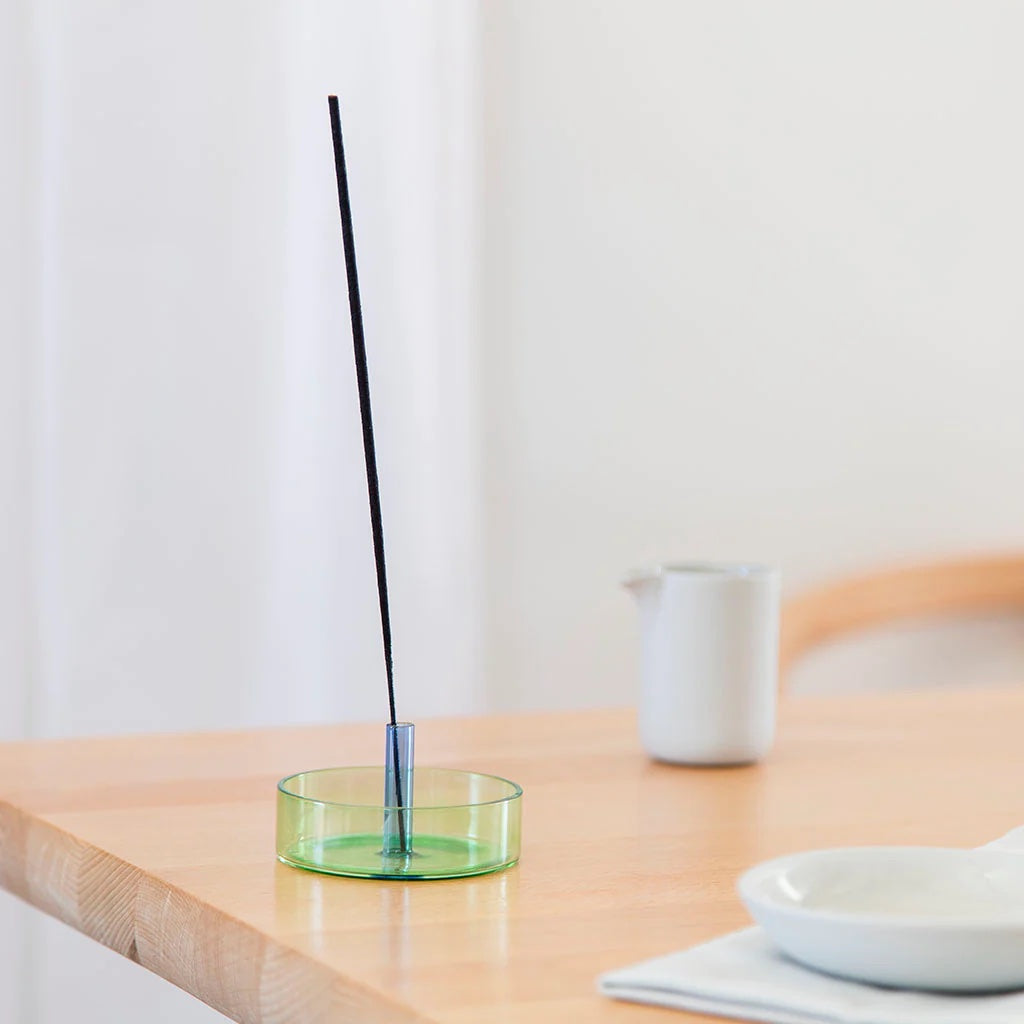 DUO TONE INCENSE - dual color Glass Incense Stick Holder | Block Design