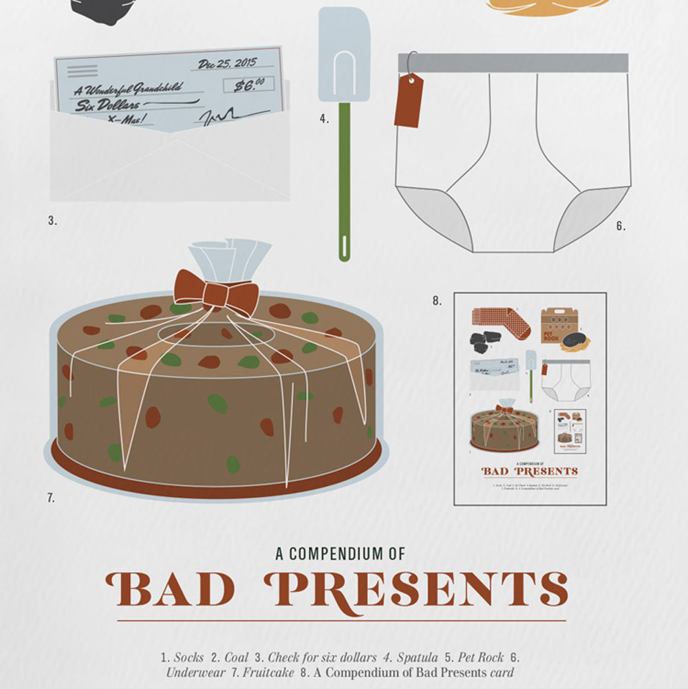 A COMPENDIUM of BAD PRESENTS | GREETING CARD | Pop Chart Lab