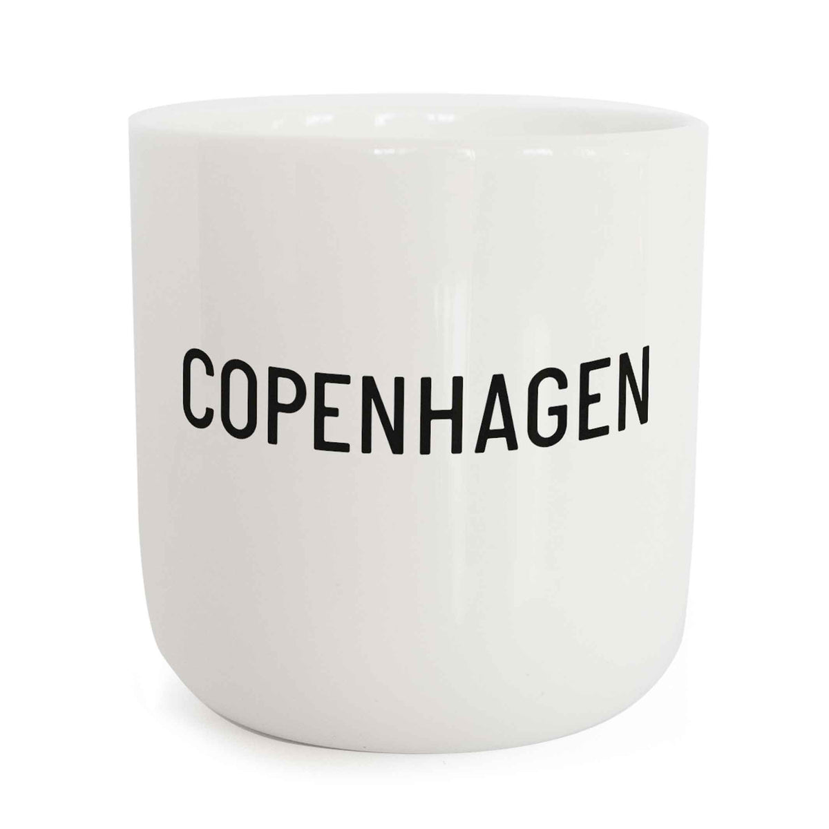 COPENHAGUE | tasse à café et à thé blanche avec typographie noire | Collection de la ville | PLTY