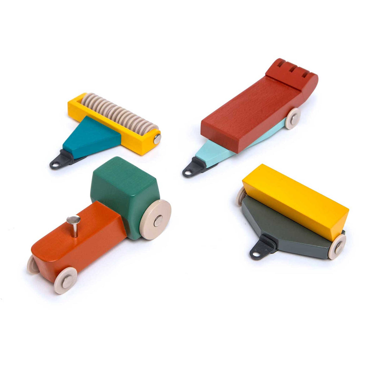 DUOTONE CAR #7 | Design-SPIELZEUGAUTO TRAKTOR-SET aus Holz | Floris Hovers | Ikonic
