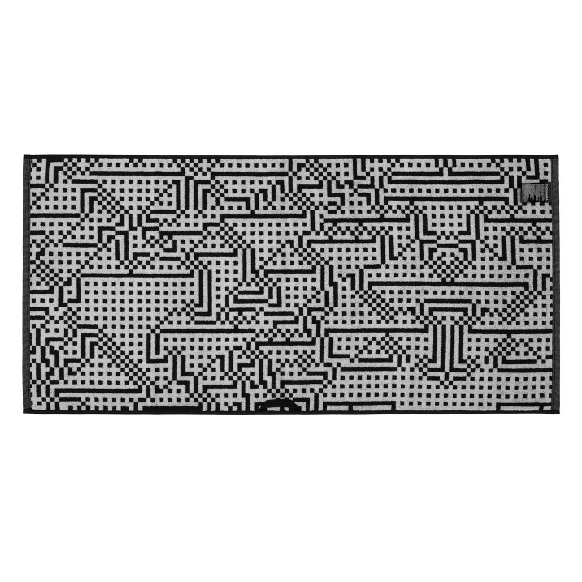 ROUTE - Black & White Towel - Bitmap Collection - 50x100 cm | Cristian Zuzunaga