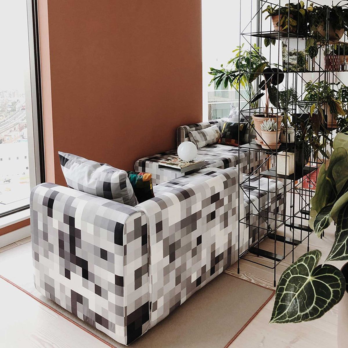 PIXEL CUSHION LUNA - Monochrome Cushion - 50x50 cm - 100% Trevira CS | Cristian Zuzunaga