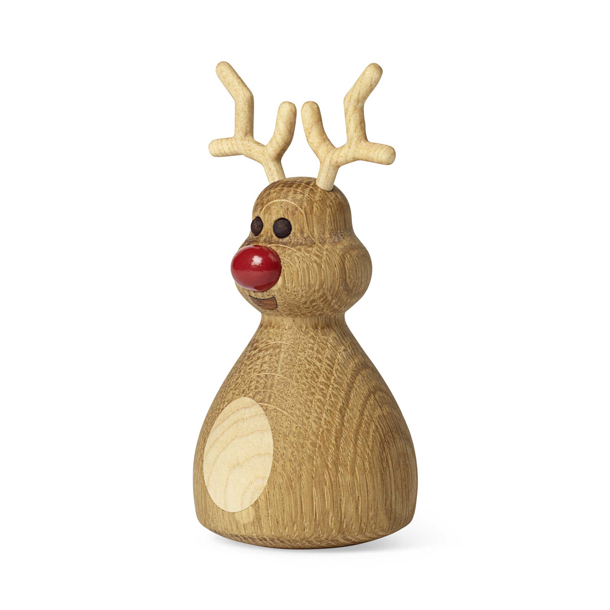 WOOZIE - Dunkles Holz-Weihnachtsdeko-Rentier - Stehaufmännchen - 12 cm hoch | Thor Høy | Spring Copenhagen