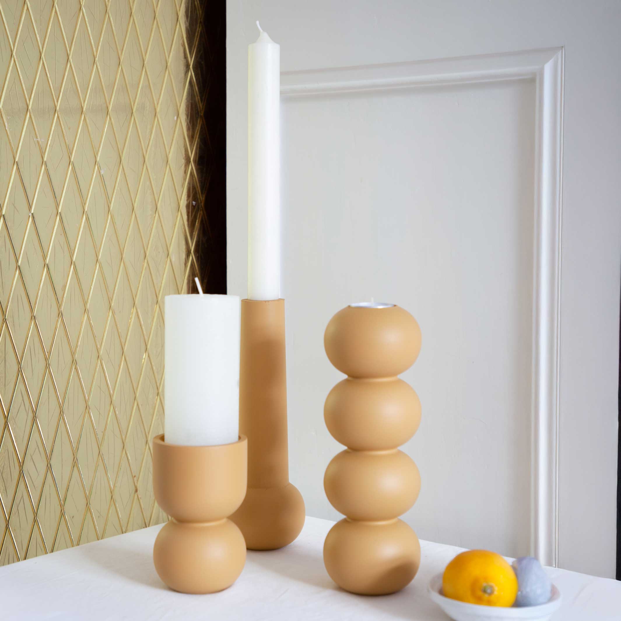 Candleholder Stack – Beech · 32 cm | Lemon Lily