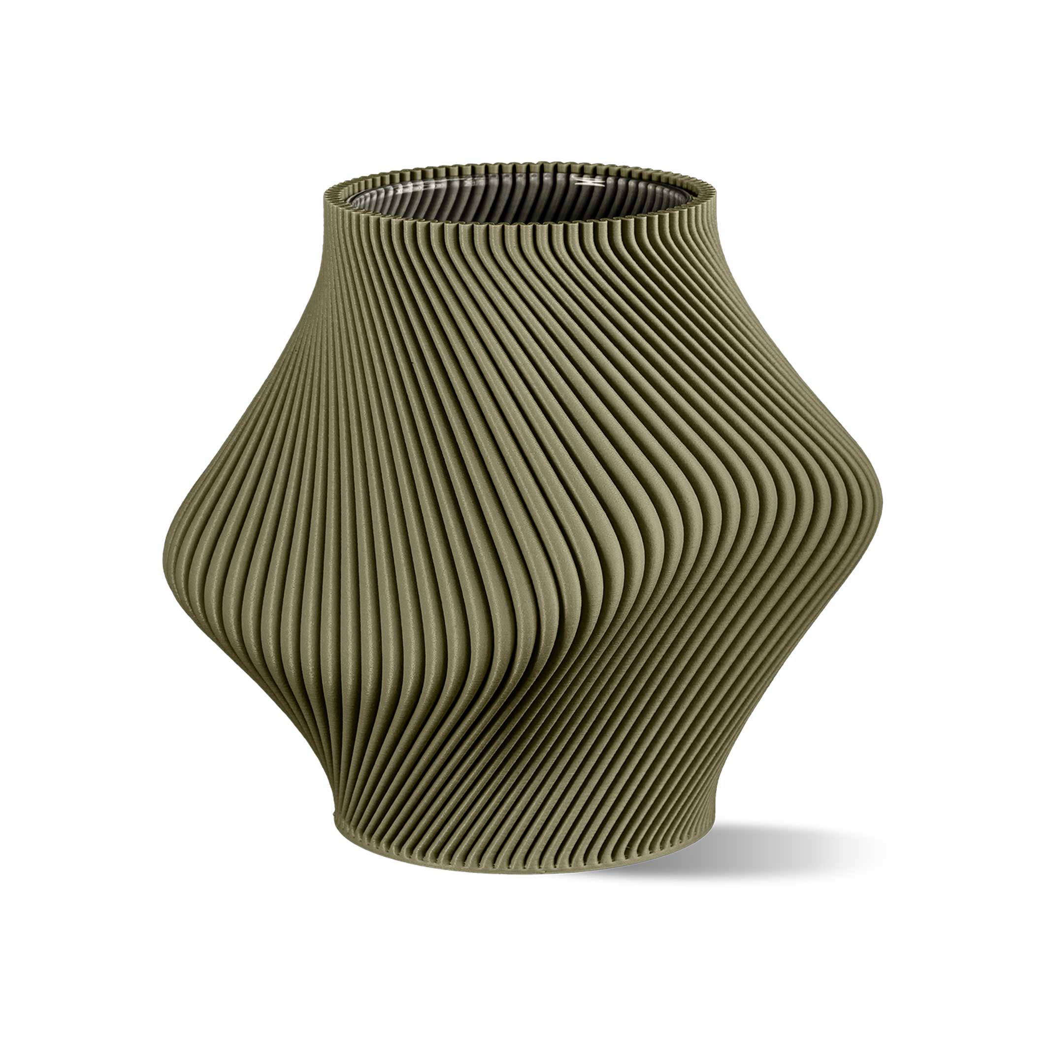 Vase Bloz – Olive · 3D-Druck · Innenvase · 20 cm | Sheyn
