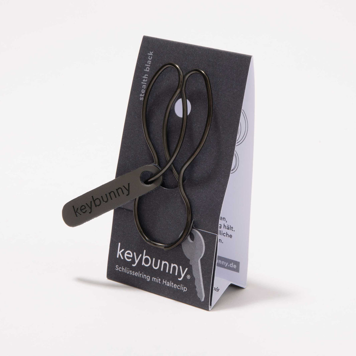 KEYBUNNY STEALTH BLACK - Porte-clés avec clip de retenue | lapin clé