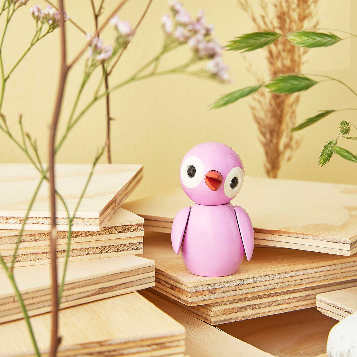 Deco Bird "Powerful Pink" – Beech · 6.5 cm | Spring Copenhagen