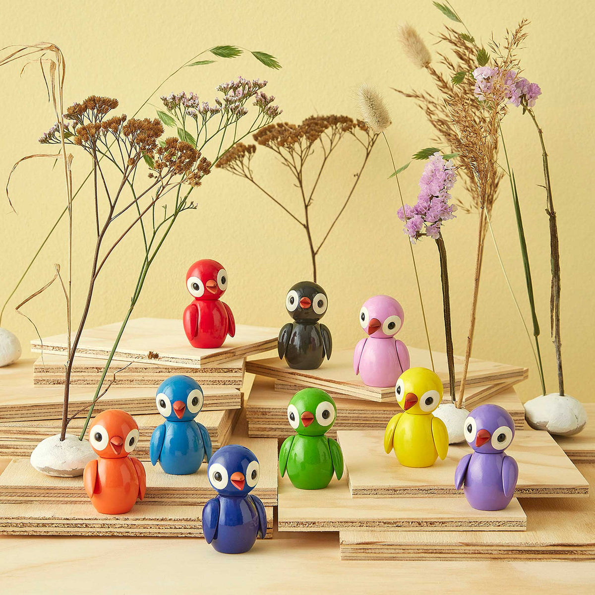 Deco Bird "Powerful Pink" – Beech · 6.5 cm | Spring Copenhagen