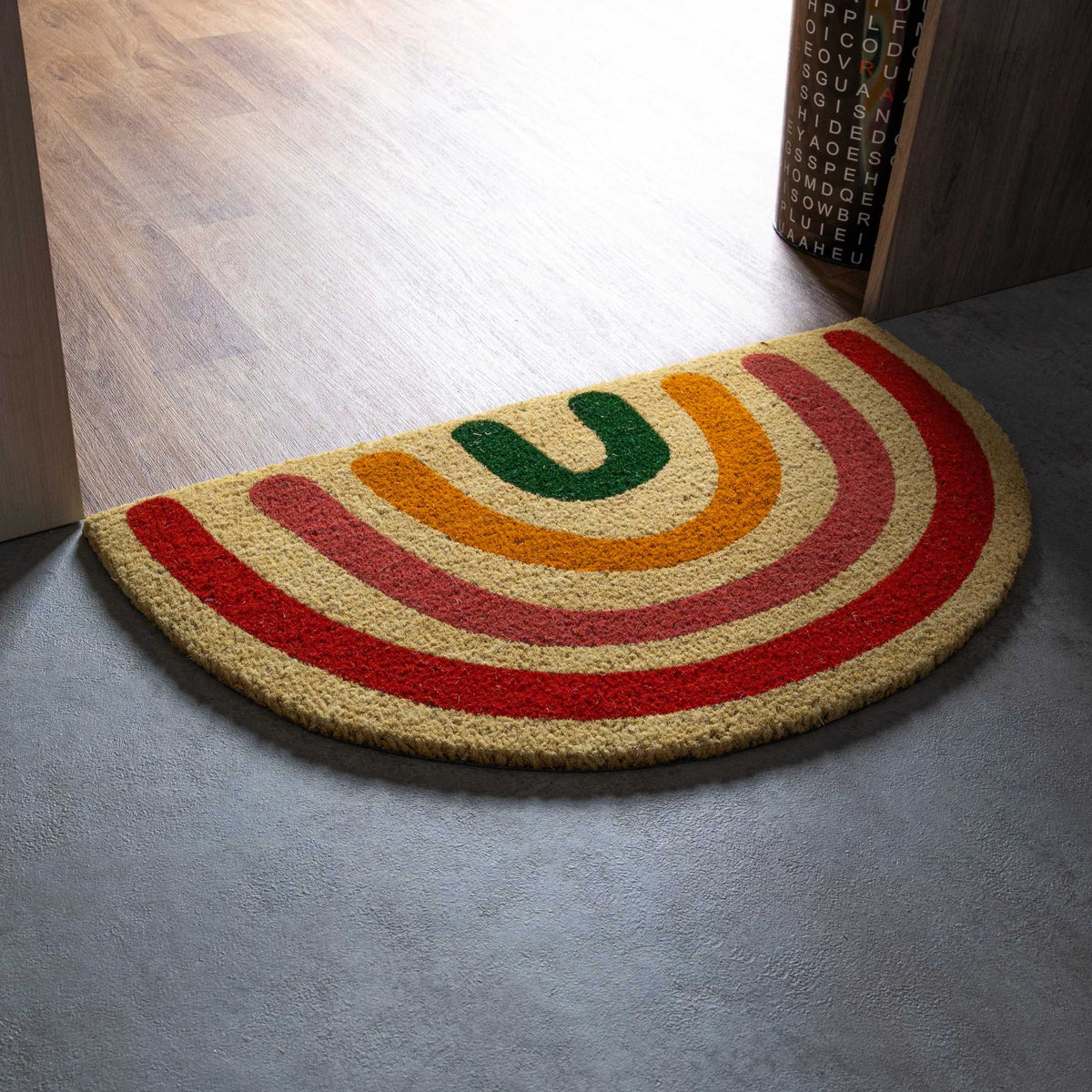 Fußmatte "Boho Regenbogen" – Pastell · 70×40 cm | Fisura