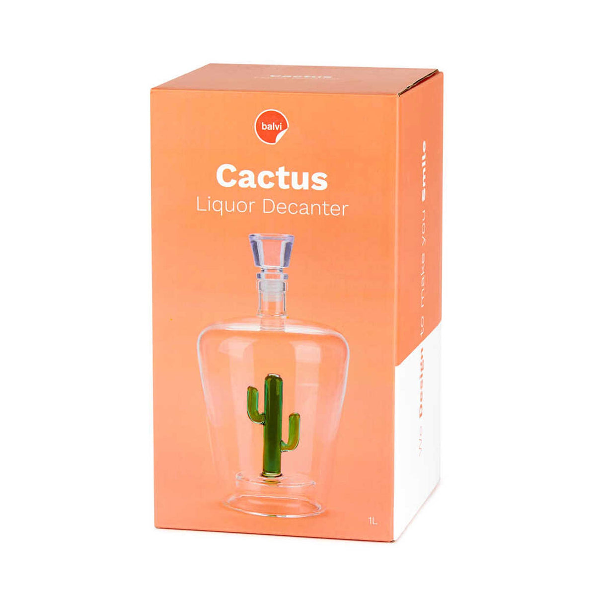 CACTUS - Bouteille et carafe à liqueur avec petit cactus vert - 1 litre | BALVI