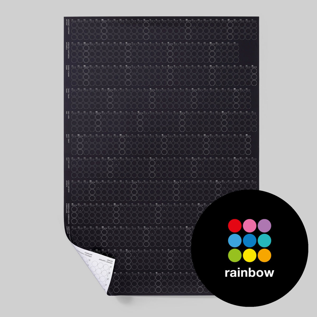 HIGH RAINBOW - Agenda annuel - Format portrait | point sur