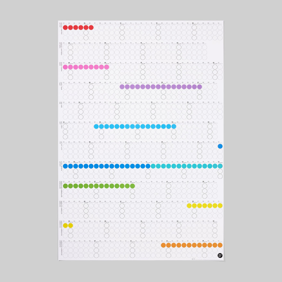 HIGH RAINBOW - Agenda annuel - Format portrait | point sur