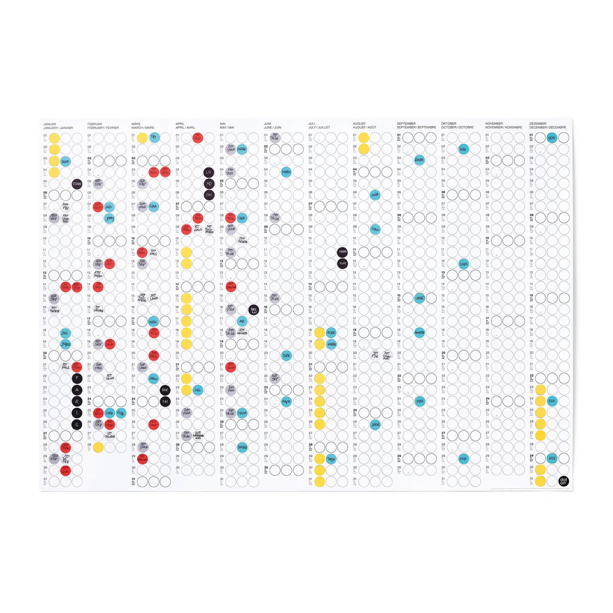 CLASSIC RAINBOW - Agenda annuel - Format paysage | point sur