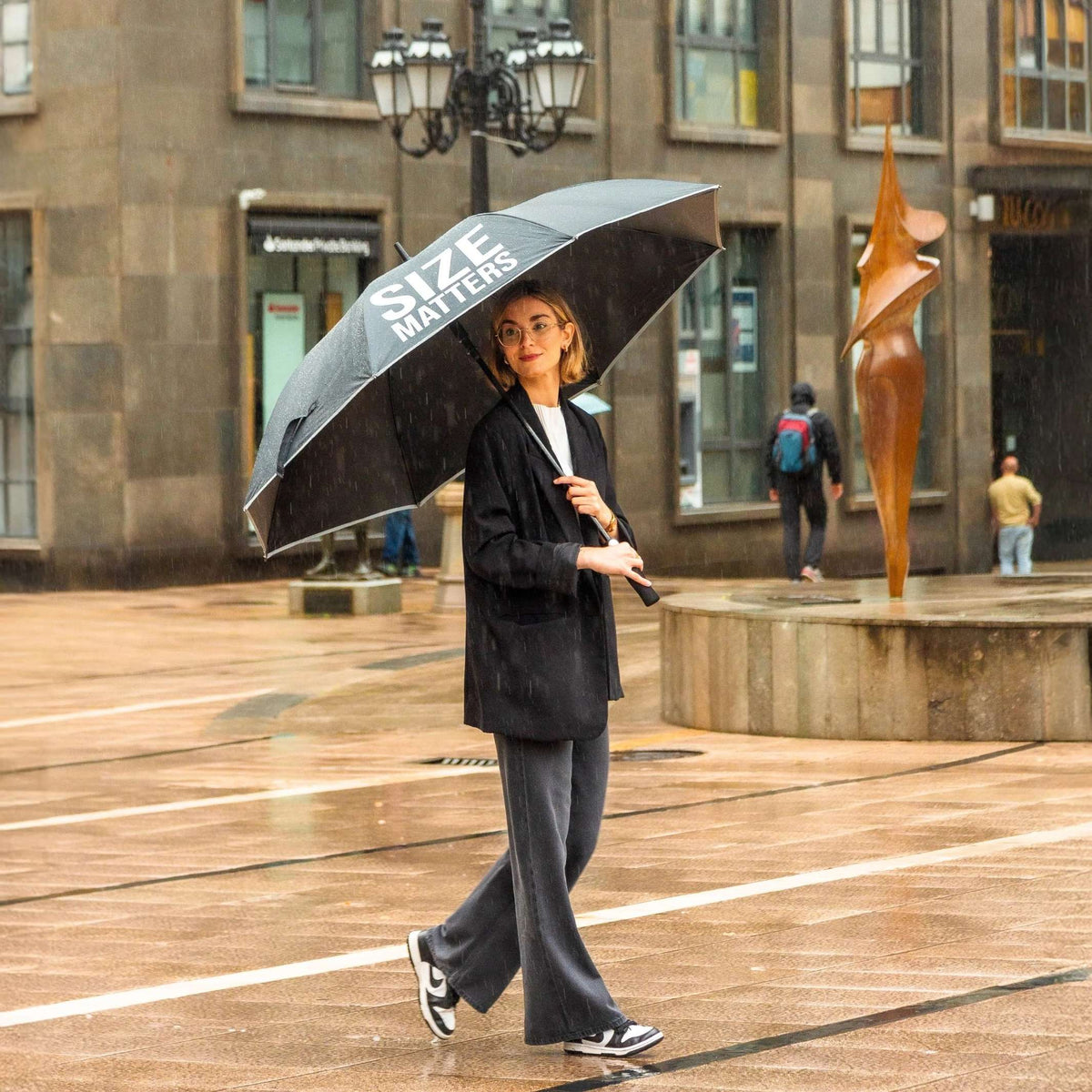 Regenschirm "Size Matters" XL – Schwarz · Golf · Ø 135 cm | Fisura