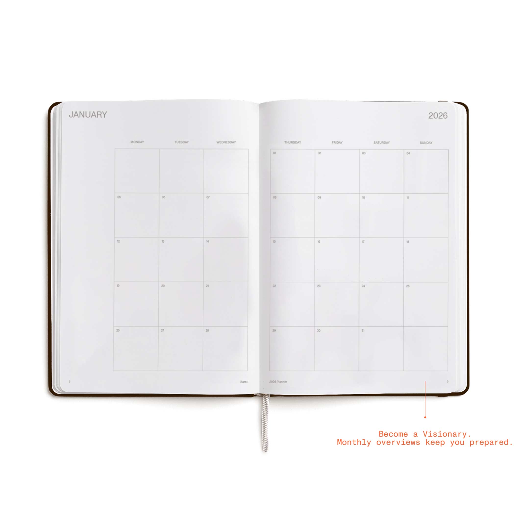 WEEKLY PLANNER 2026 ESPRESSO - Wochenplaner & Kalender - Hardcover A5 | KarstGoods