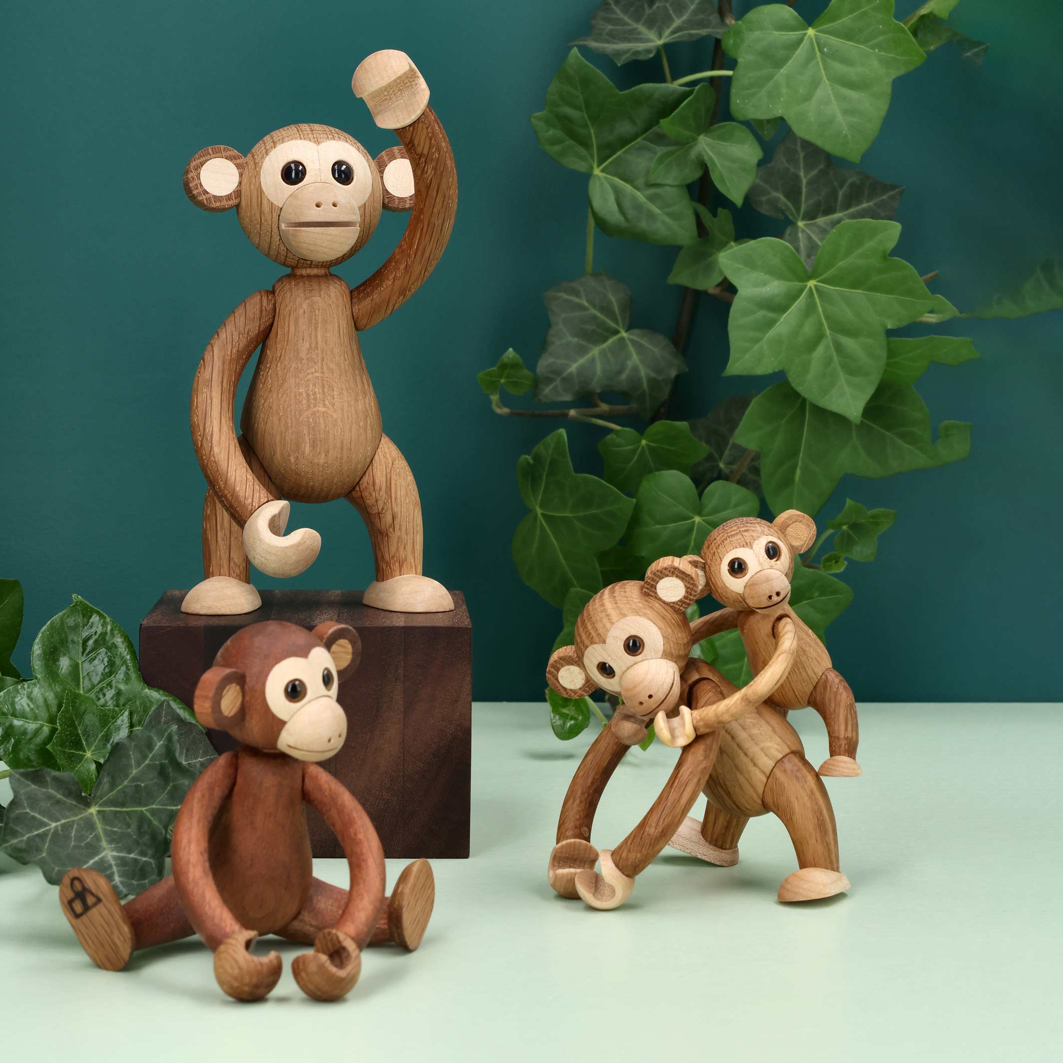 MOJO - großer beweglicher Affe - Holz-Dekofigur 15 cm hoch| Chresten Sommer | Spring Copenhagen