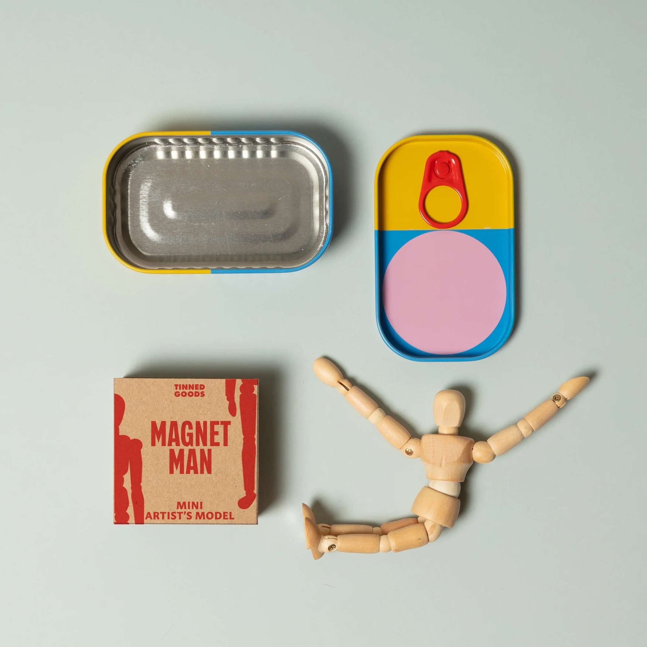 MAGNET MAN - Tinned Goods - Mini Künstler-Glieder-Puppe aus Holz | Block Design