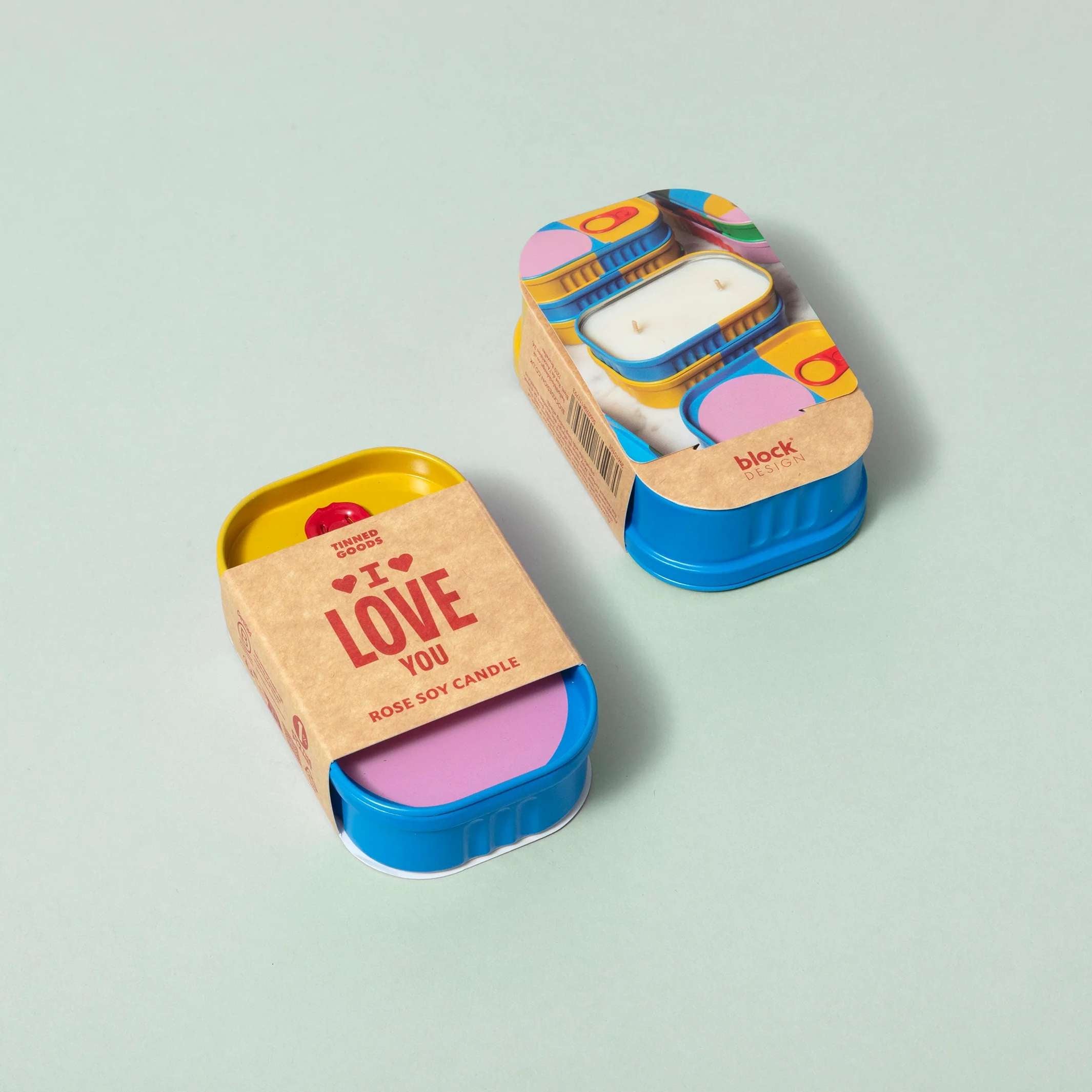 I LOVE YOU - Tinned Goods - Rosenduft Soja Kerze | Block Design