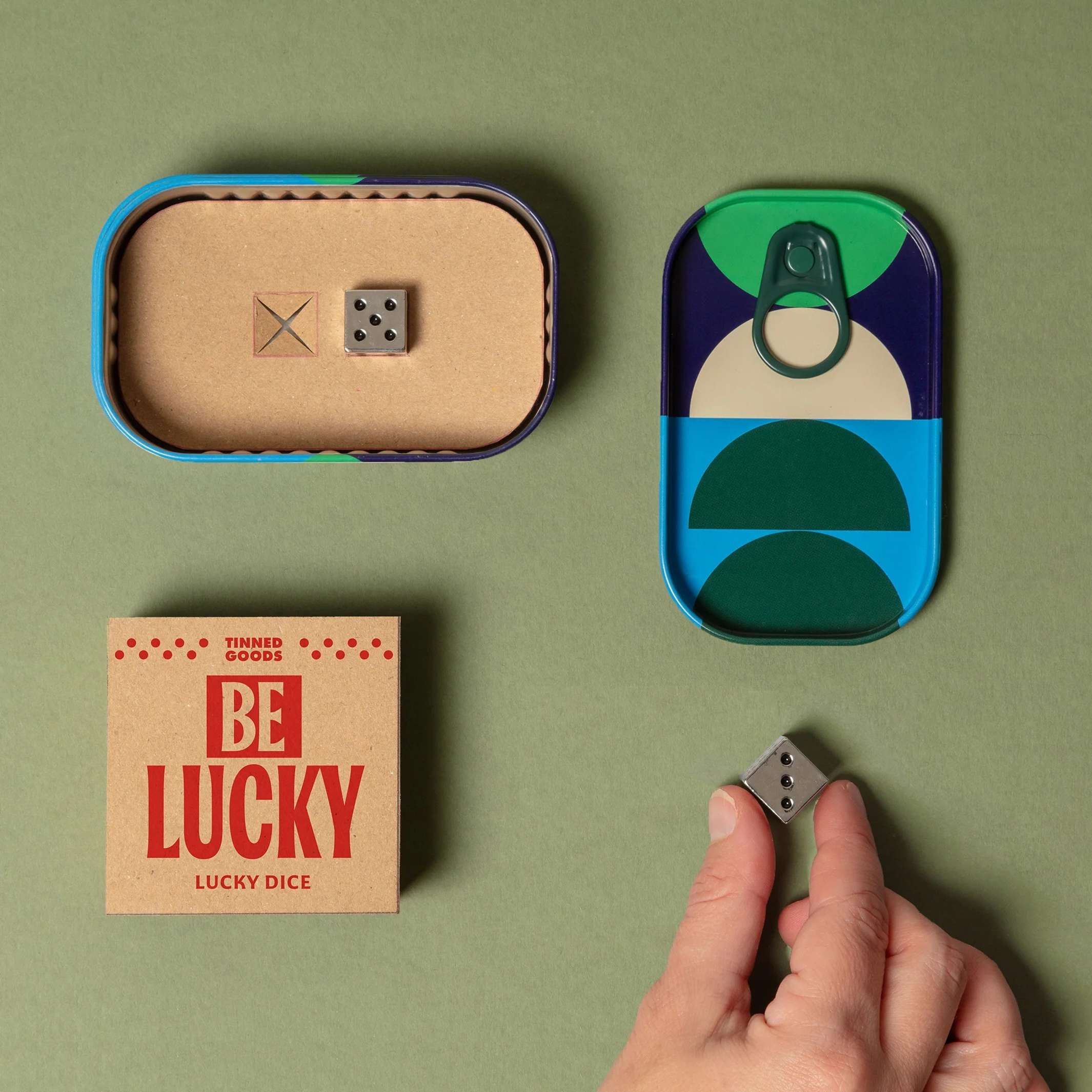 Dice Set "Be Lucky" – Metal · in Tin | Block Design