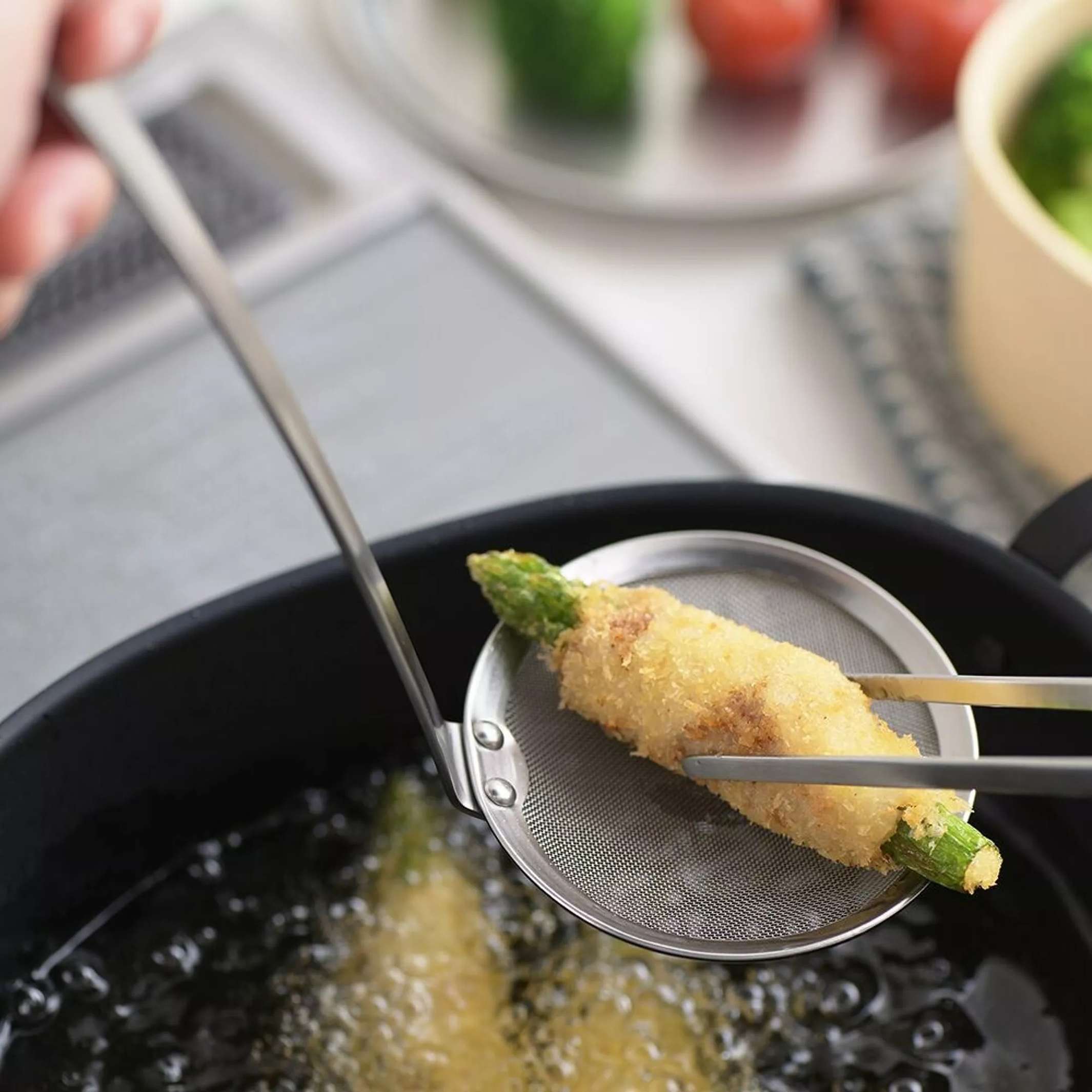 AIKATA SKIMMER - Japanischer Edelstahl-Schaumlöffel - feinmaschig 29 cm | Yoshikawa