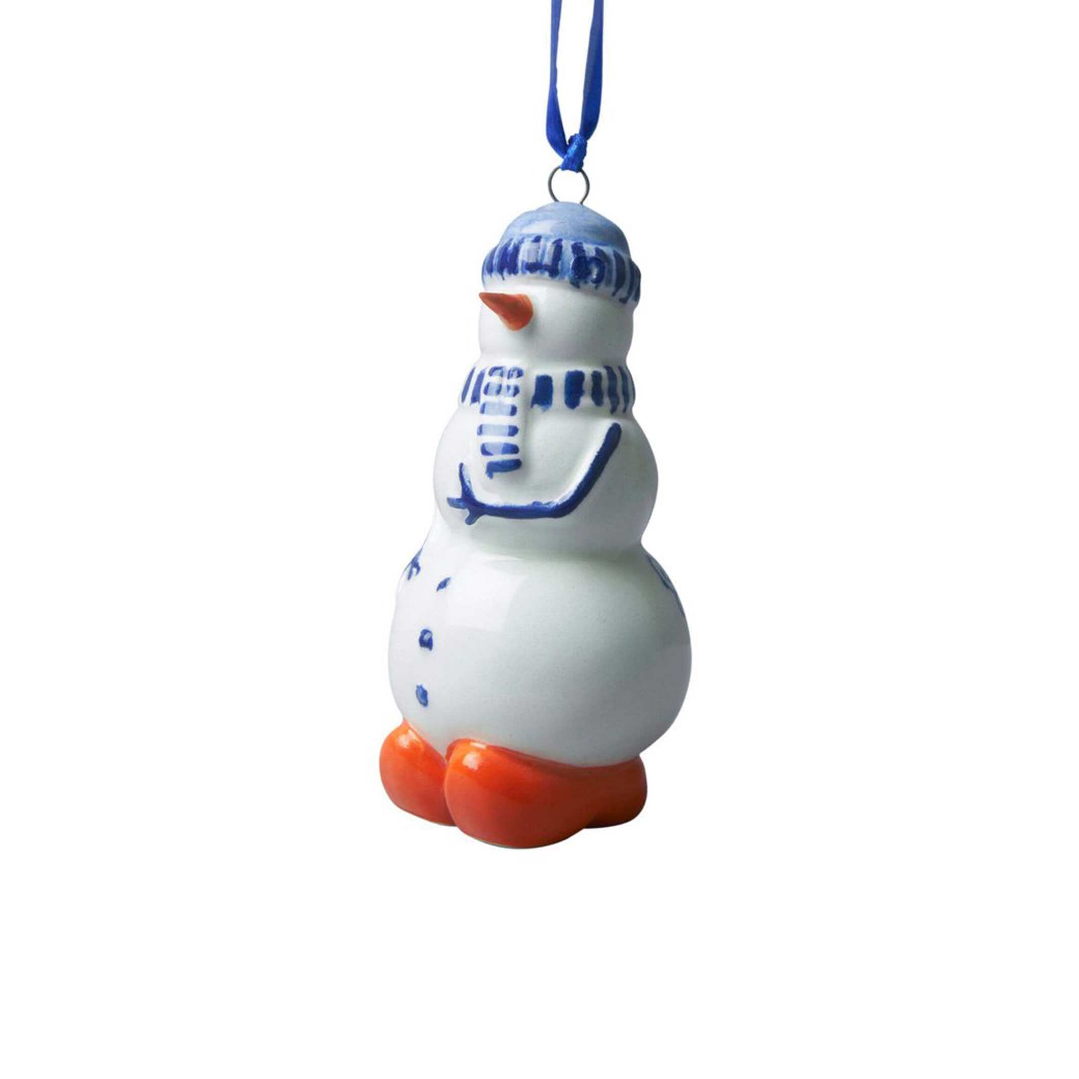 SCHNEEMANN - Weihnachtsbaumschmuck - Keramik ca. 9 cm | Heinen Delfts Blauw