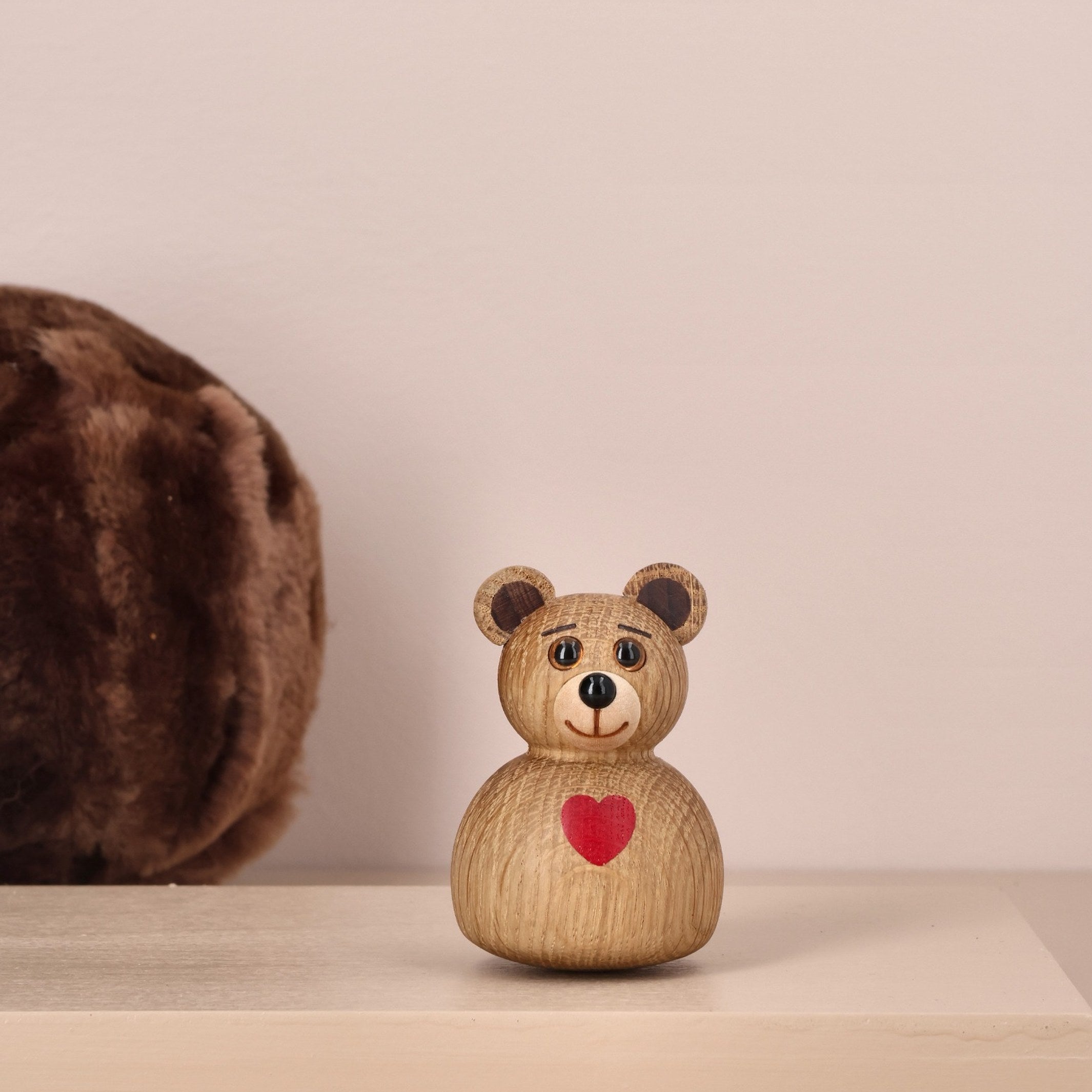 MINI TEDDY - Teddybär Stehaufmännchen aus Holz 7 cm hoch - Thor Høy | Spring Copenhagen