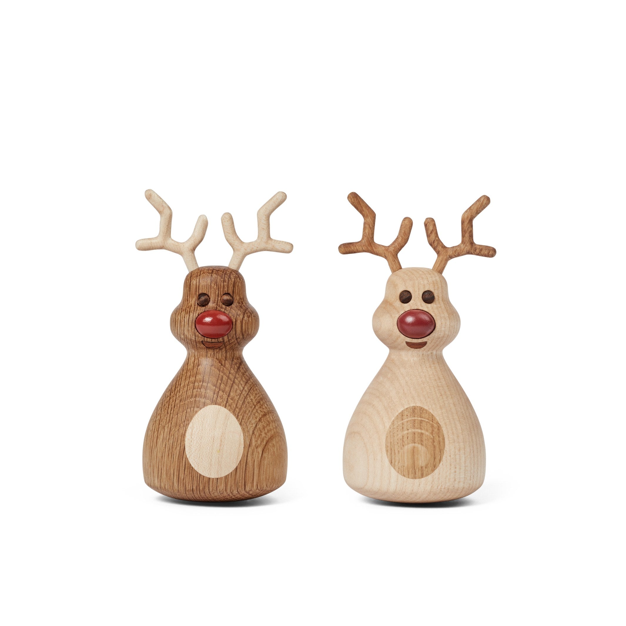DIZZIE - Light Wood Christmas Decoration Reindeer - Tumble Toy 12 cm high | Thor Høy | Spring Copenhagen