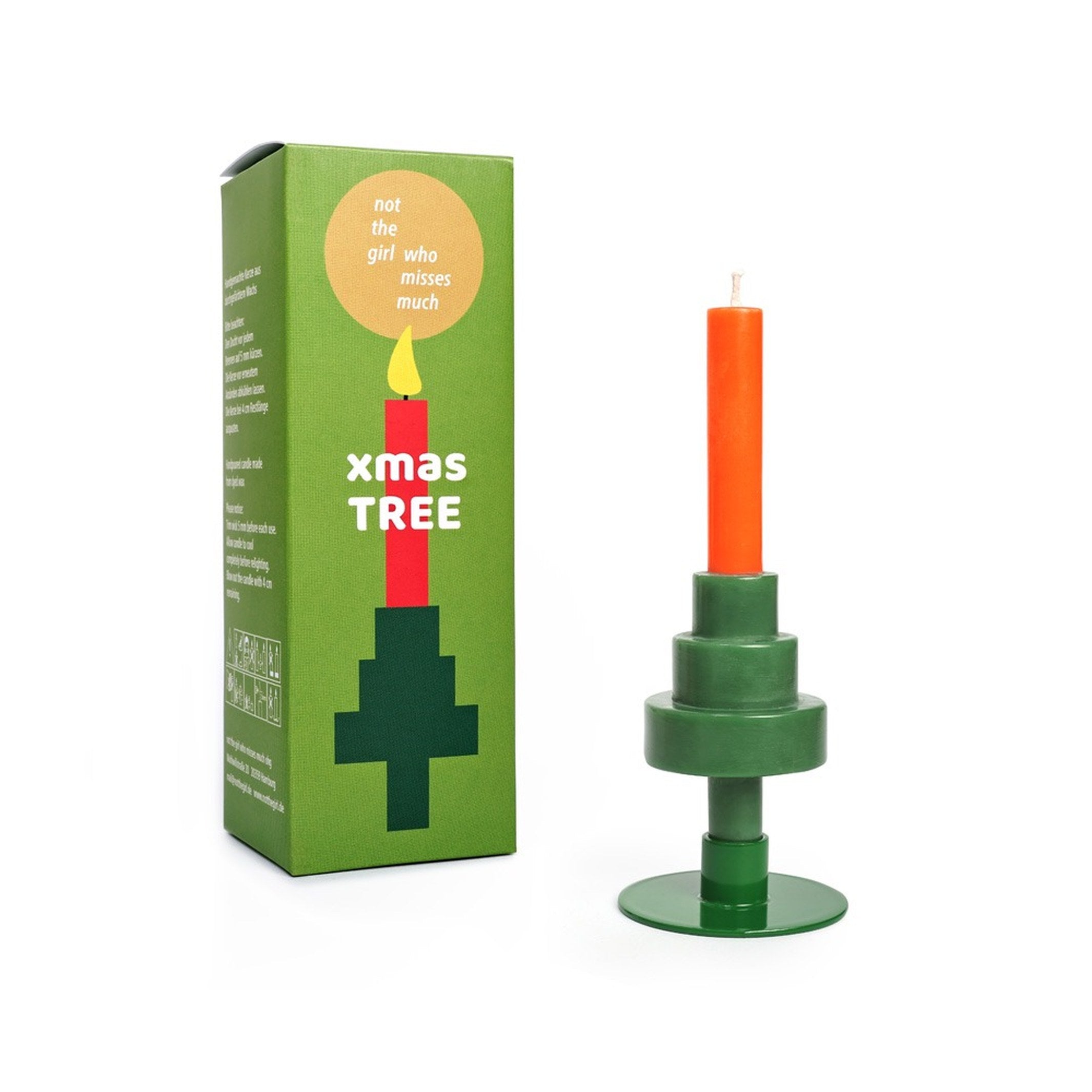 XMAS TREE CANDLE - Party Candle with Mini Pop Stand - approx. 13 cm high. | Not the girl who misses much