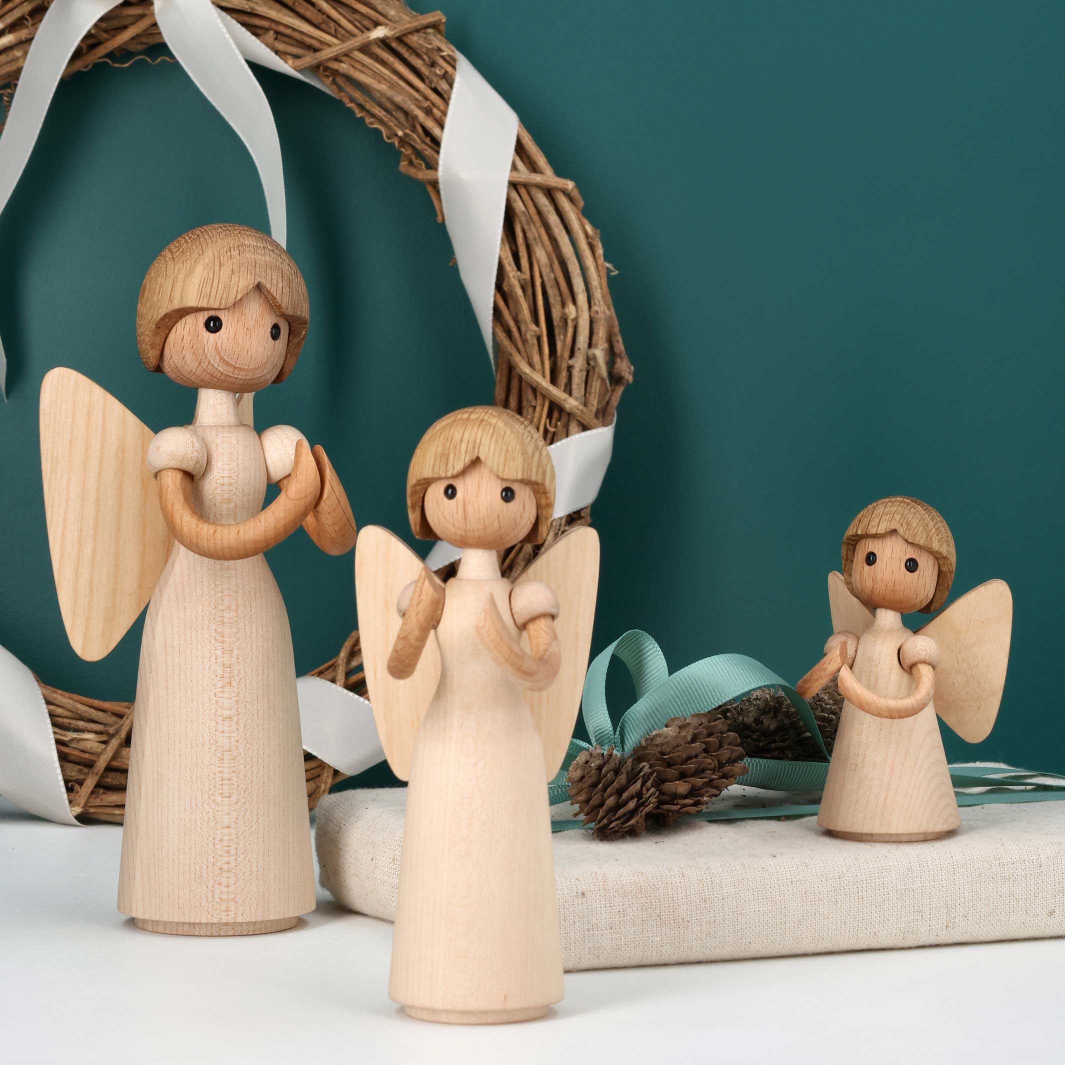 AURA - Small Wooden Angel - Decorative Figurine approx. 9 cm high | Chresten Sommer | Spring Copenhagen