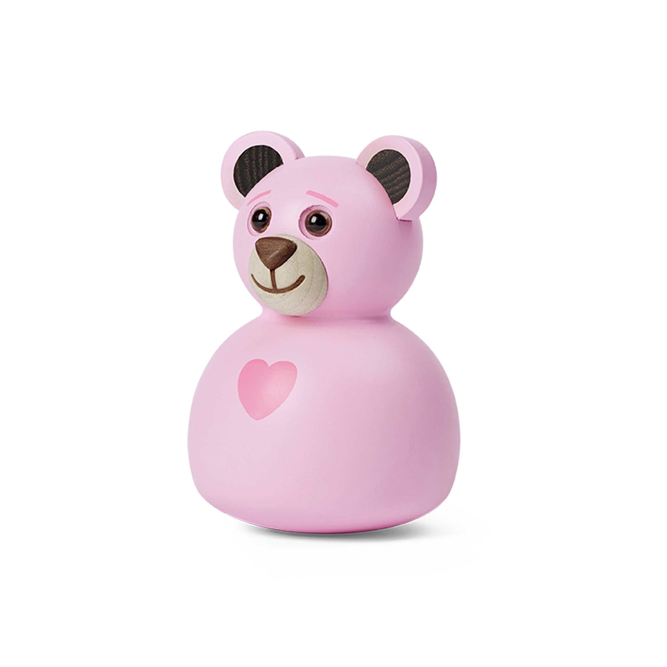 ROSY - Rosa Teddybär Stehaufmännchen aus Holz 9 cm hoch - Thor Høy | Spring Copenhagen
