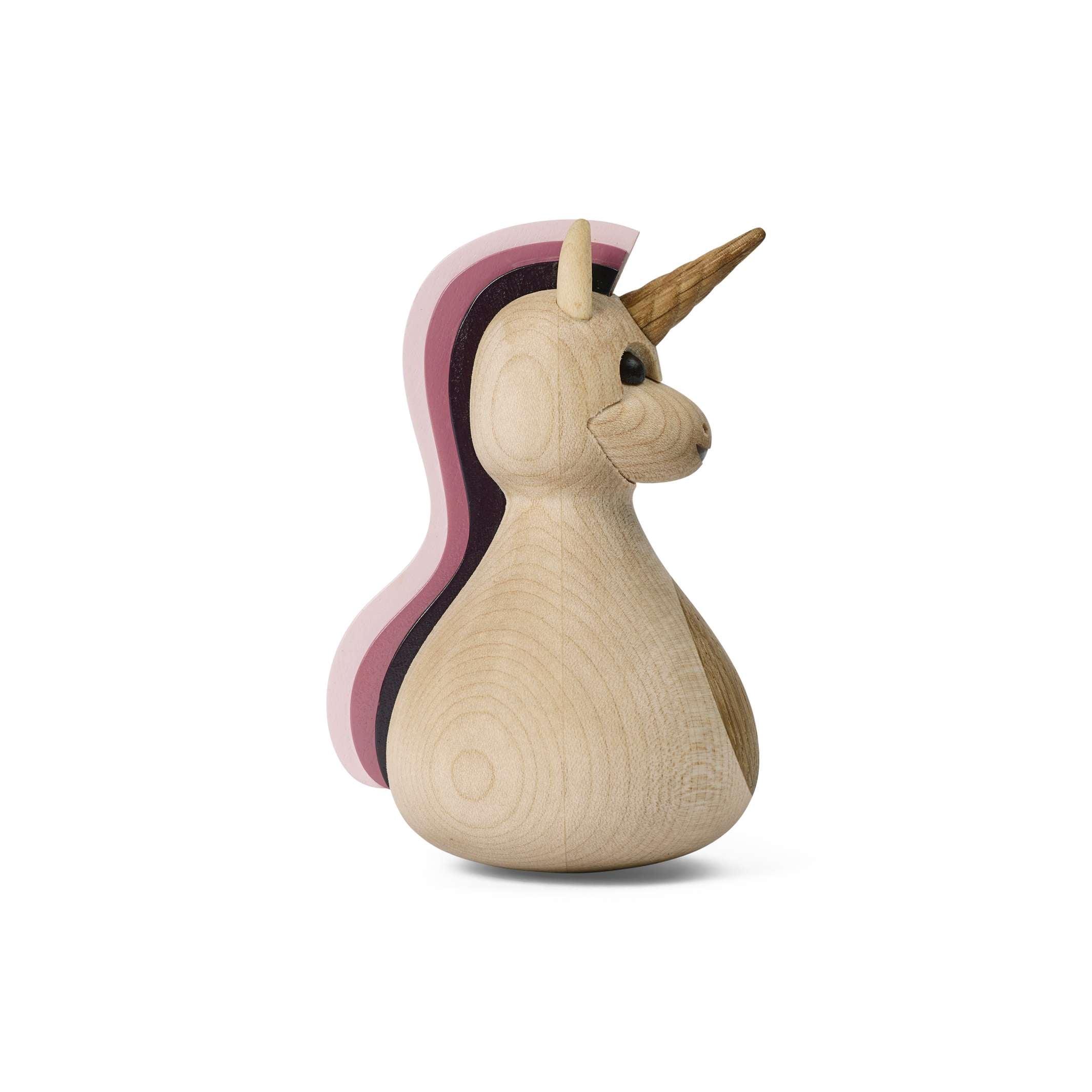 SPARKLE - Einhorn Stehaufmännchen aus Holz - pinker Schweif 10 cm hoch - Thor Høy | Spring Copenhagen