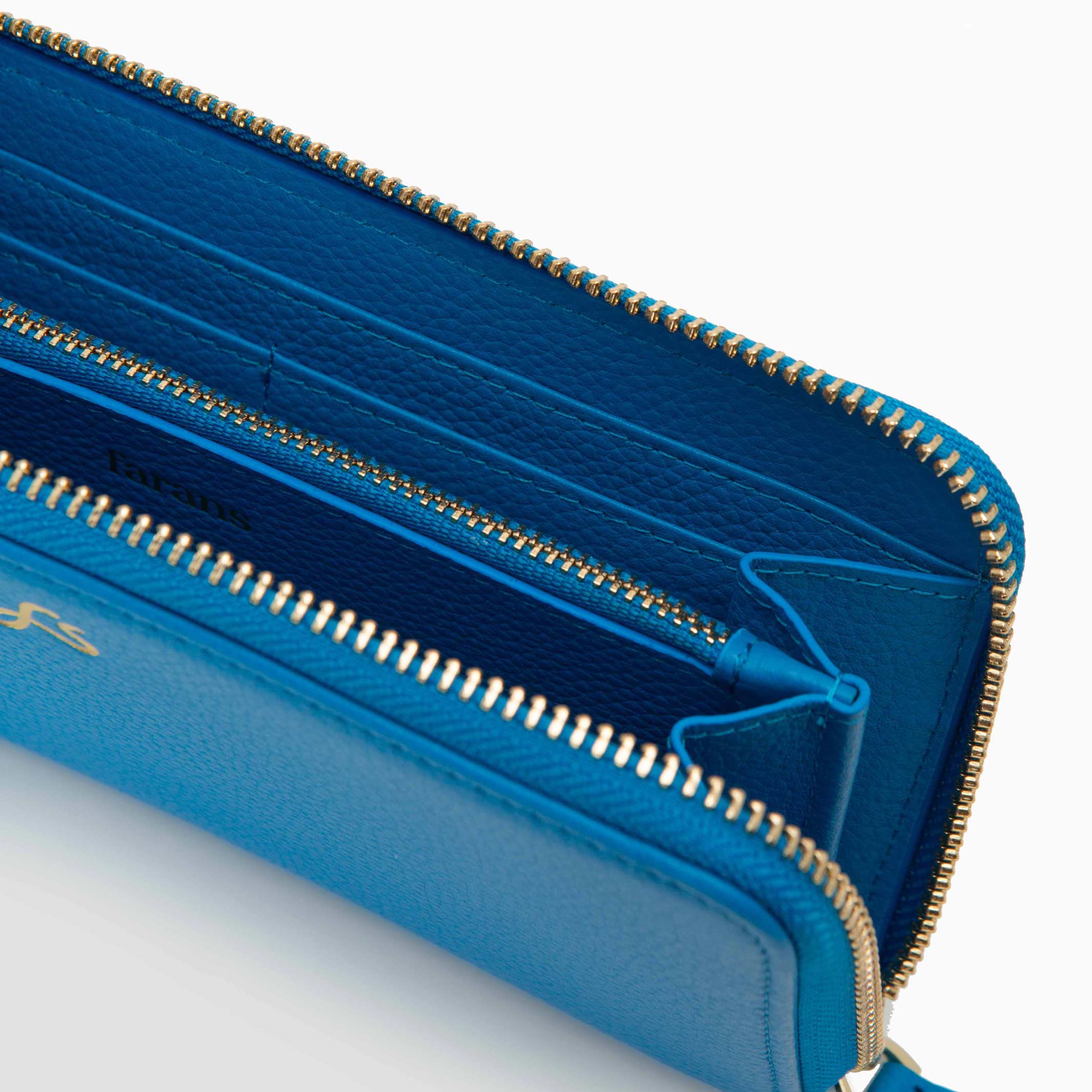 ETTA - Azure blue Leather Purse | farans