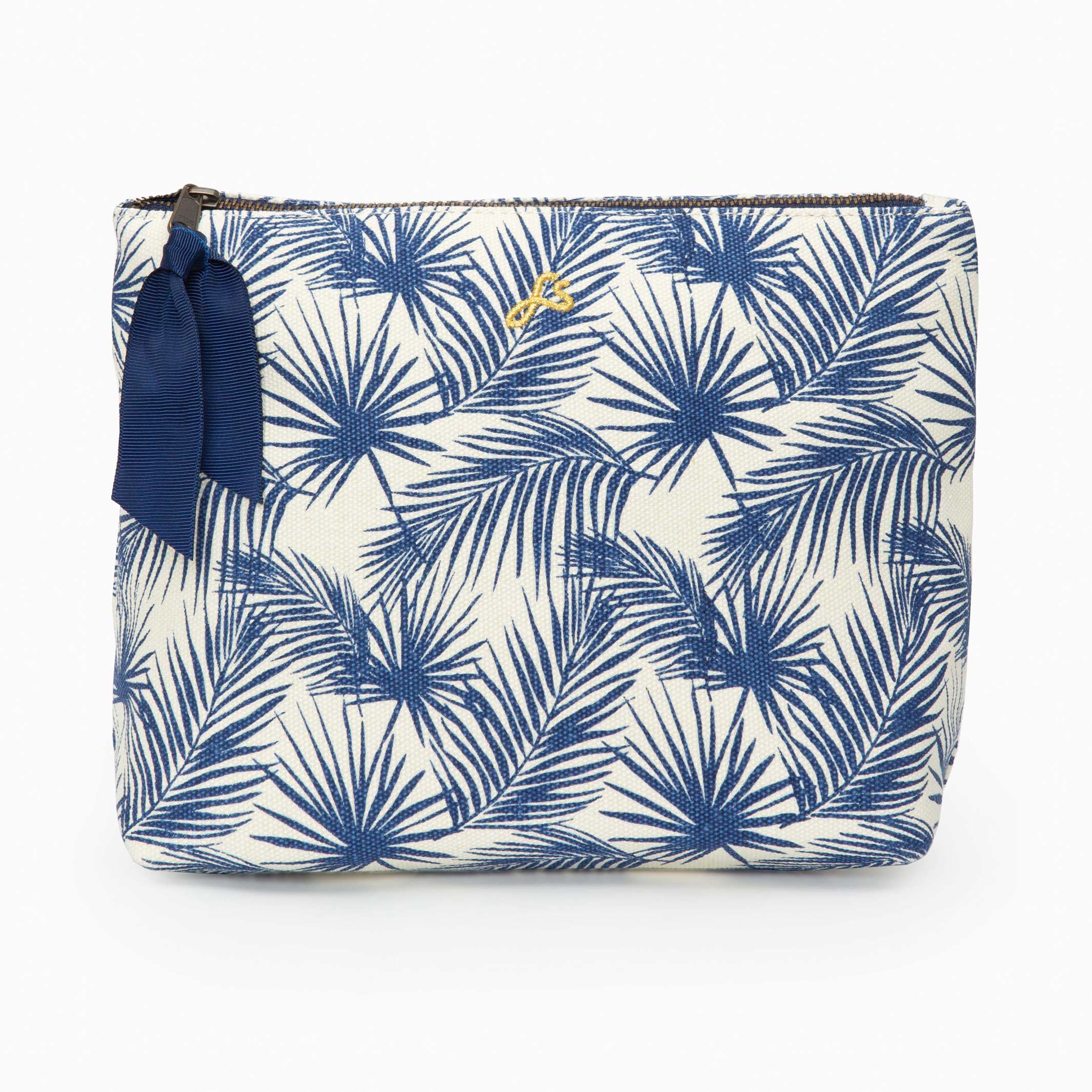 MILA BLUE PALM - Wash Bag | farans