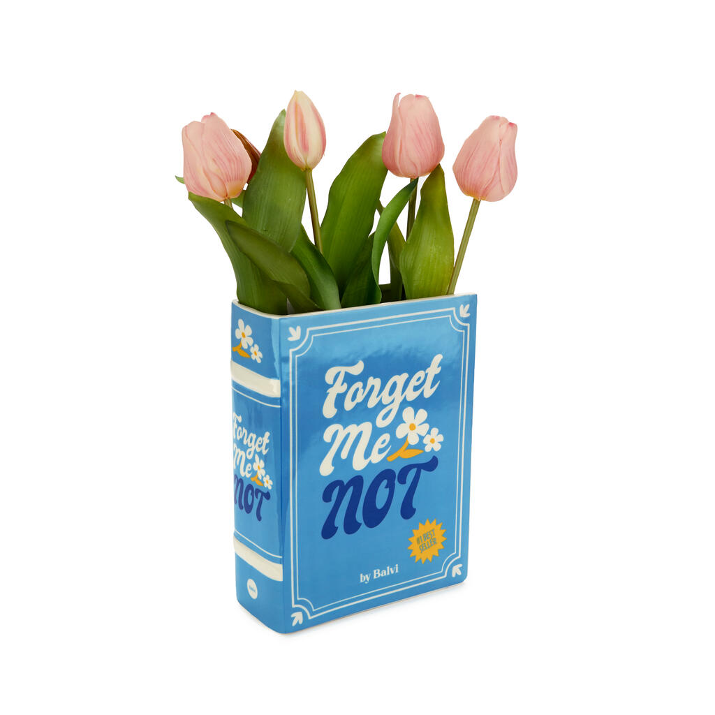 FORGET ME NOT BOOK VASE - Blue Vase in book form - H=20 cm | BALVI