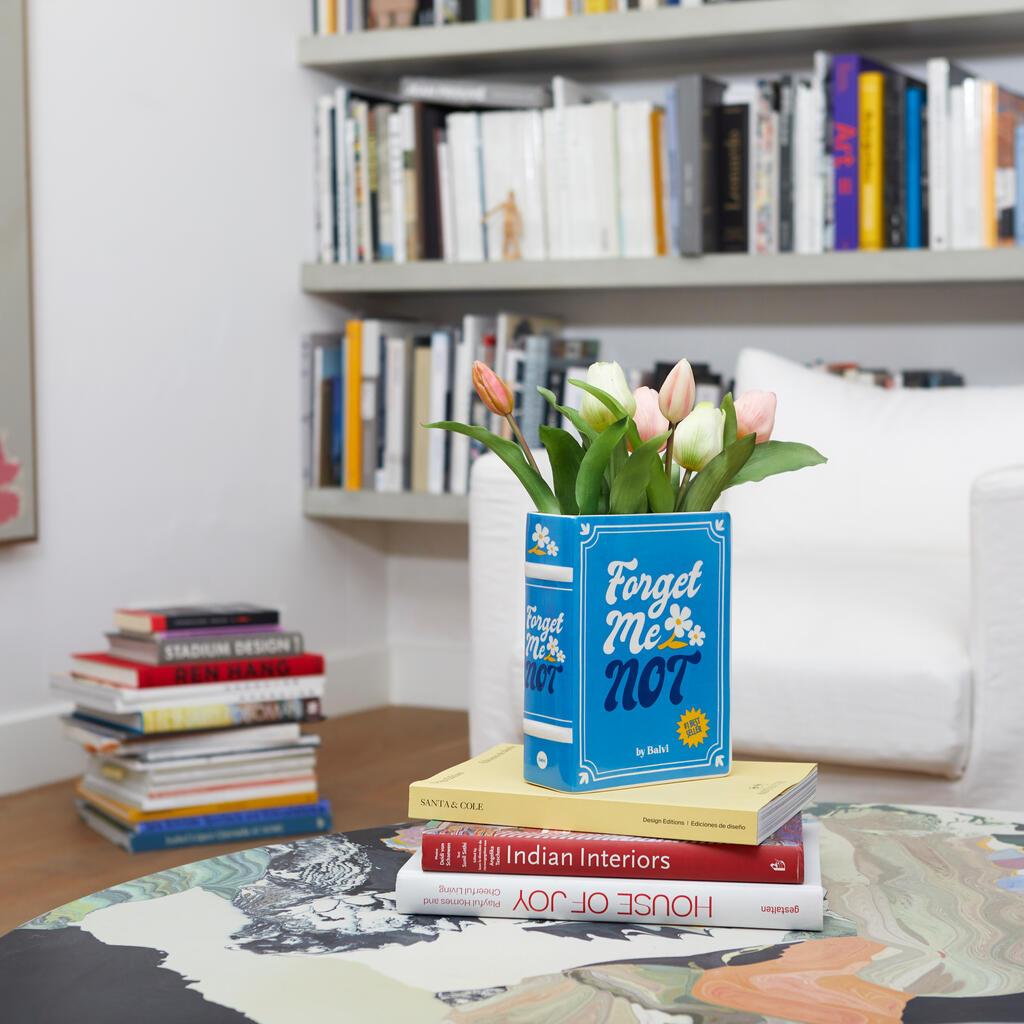 FORGET ME NOT BOOK VASE - Blue Vase in book form - H=20 cm | BALVI