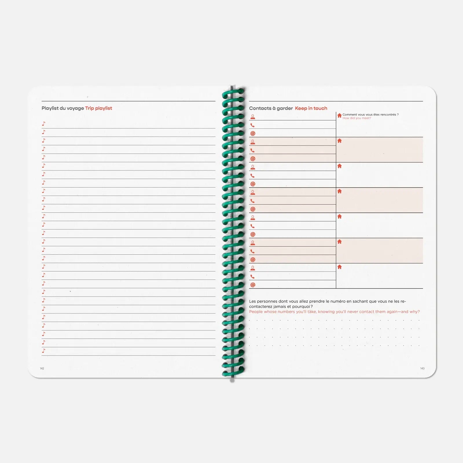 CARNET DE VOYAGE - Reise-Notizbuch - A5 mit 150 Seiten | Papier Tigre