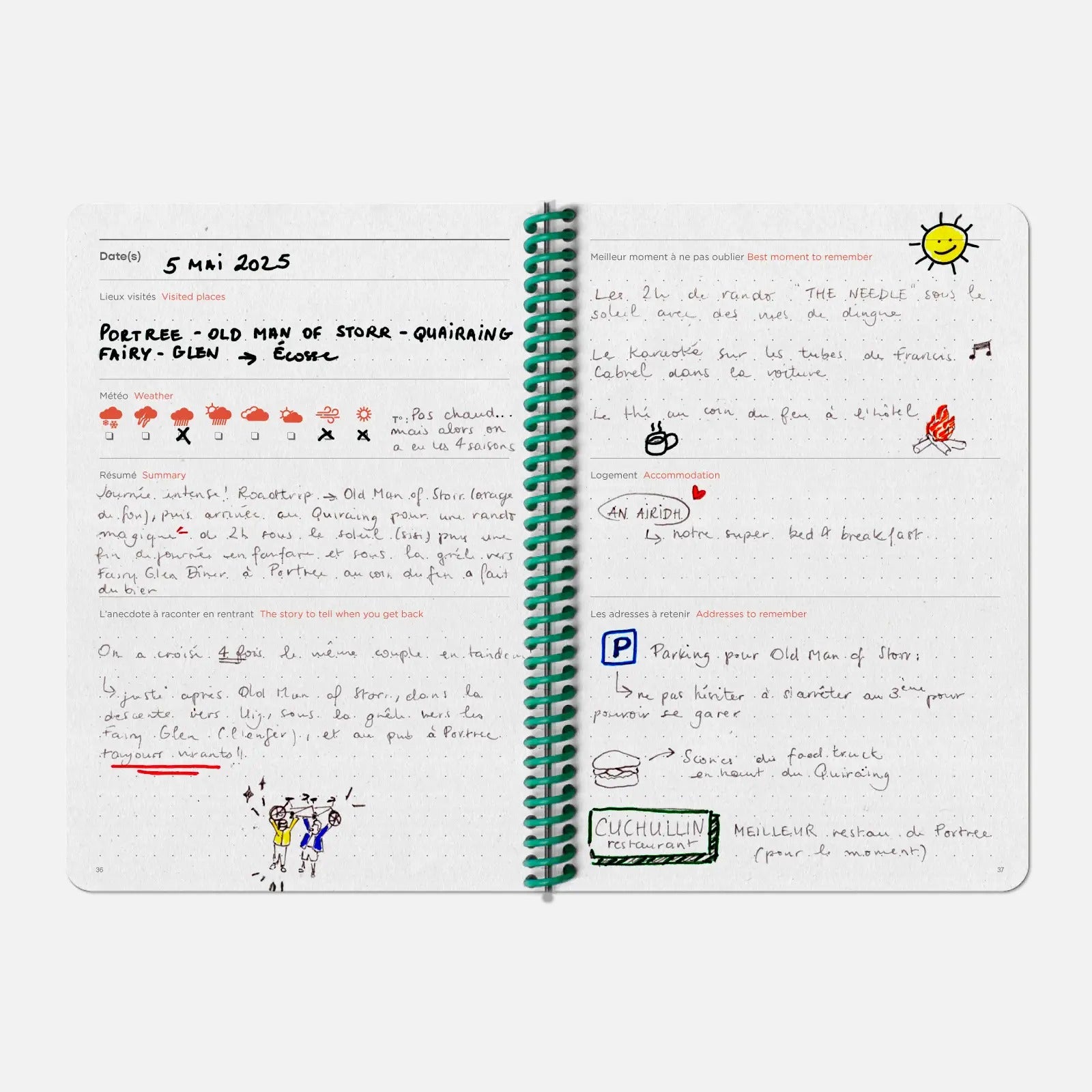 CARNET DE VOYAGE - Reise-Notizbuch - A5 mit 150 Seiten | Papier Tigre