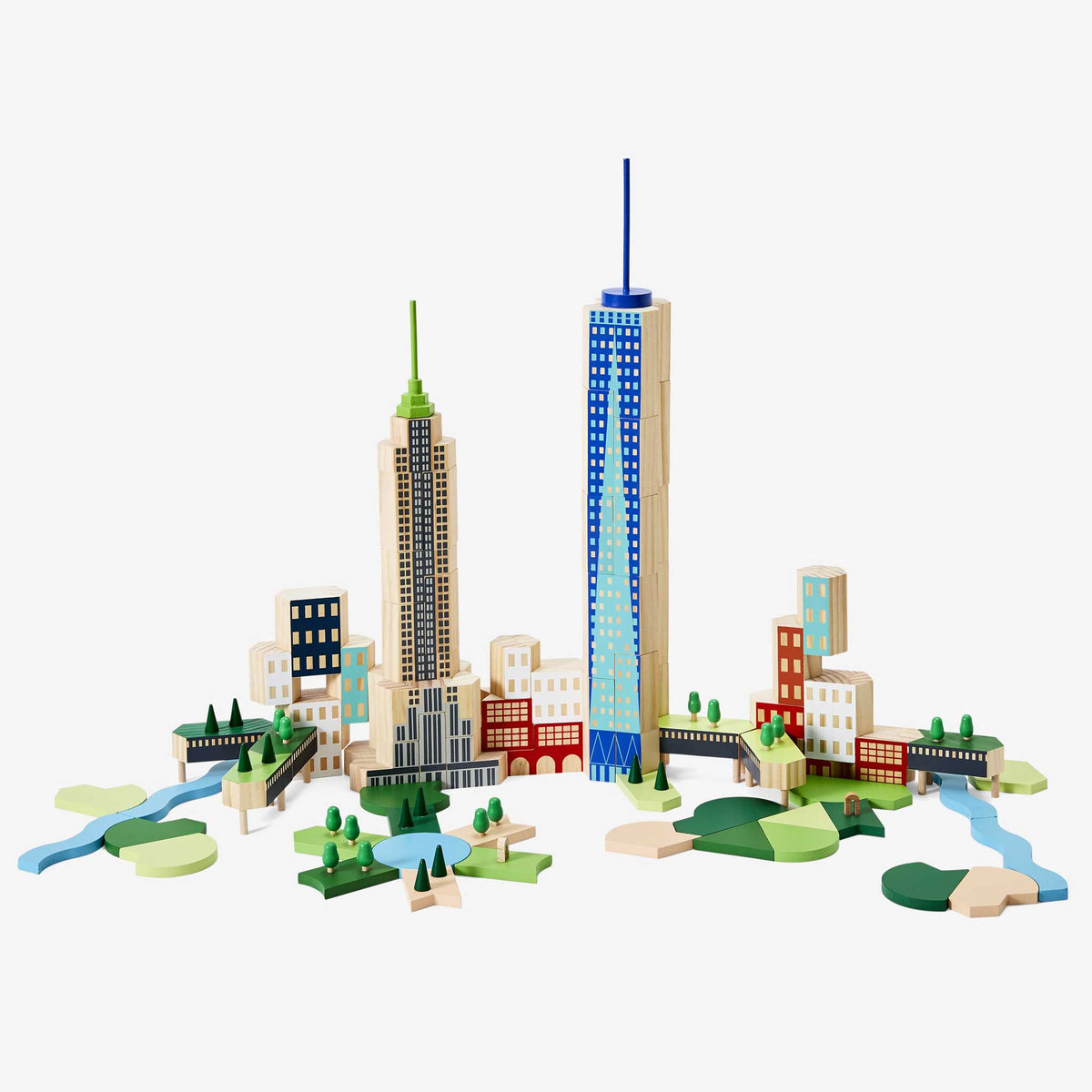BLOCKITECTURE® New York | ENSEMBLE GROS POMME | BLOCS DE CONSTRUCTION Architecture en bois | James Paulius | Sont conscients