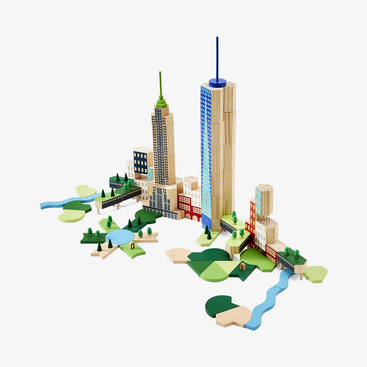 BLOCKITECTURE® New York | ENSEMBLE GROS POMME | BLOCS DE CONSTRUCTION Architecture en bois | James Paulius | Sont conscients