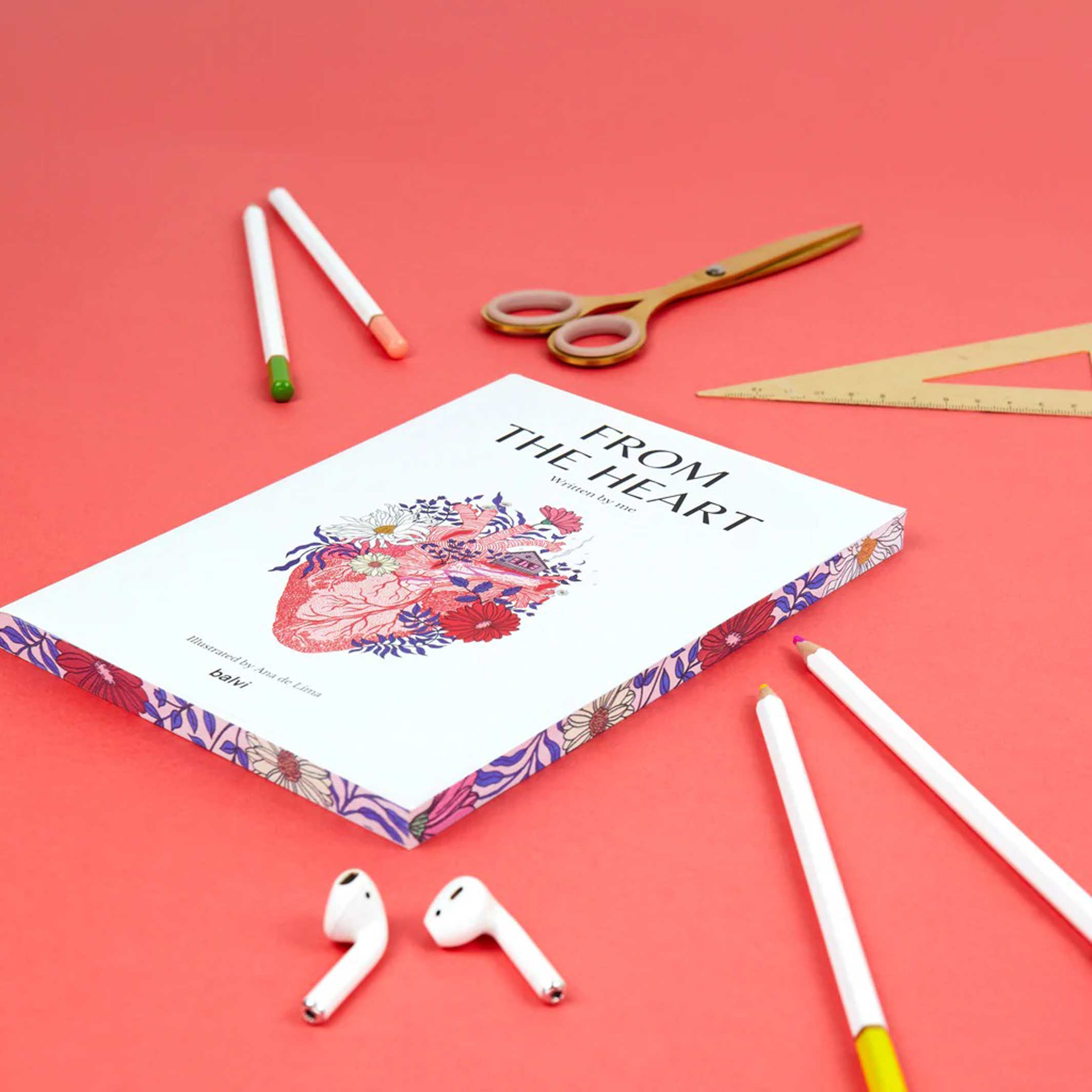 FROM THE HEART - liniertes A5 Notizbuch - 192 Seiten | BALVI