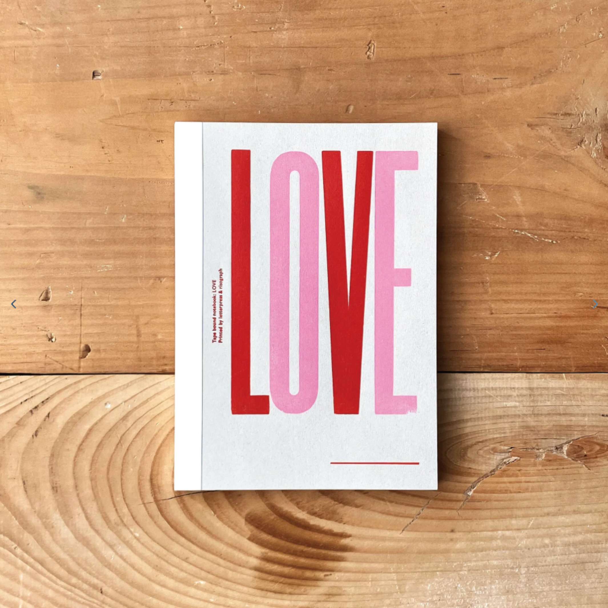 Notebook Tape Bound Love Condensed – Letterpress, A5 | Tomigaya