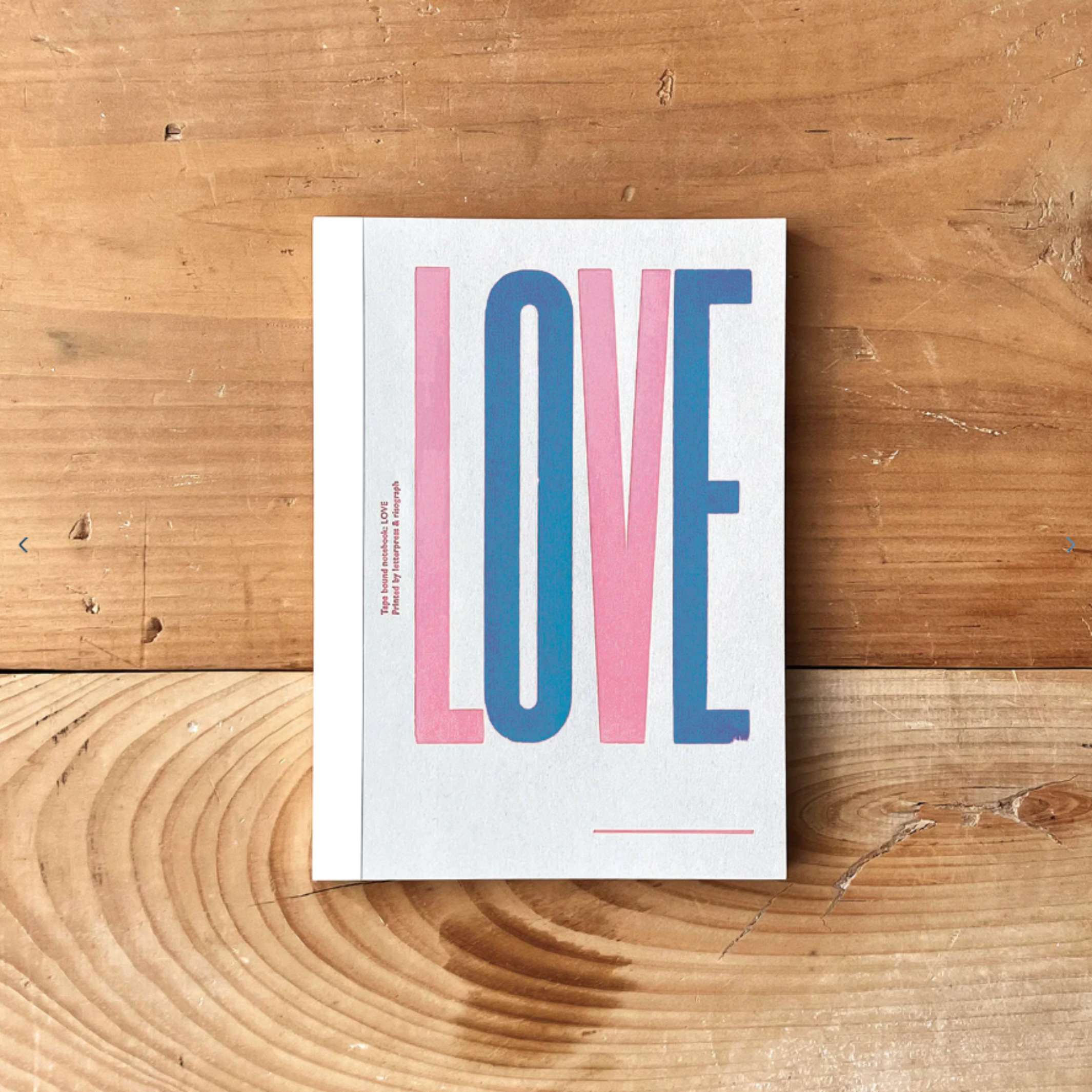 Notebook Tape Bound Love 2 Condensed – Letterpress, A5 | Tomigaya