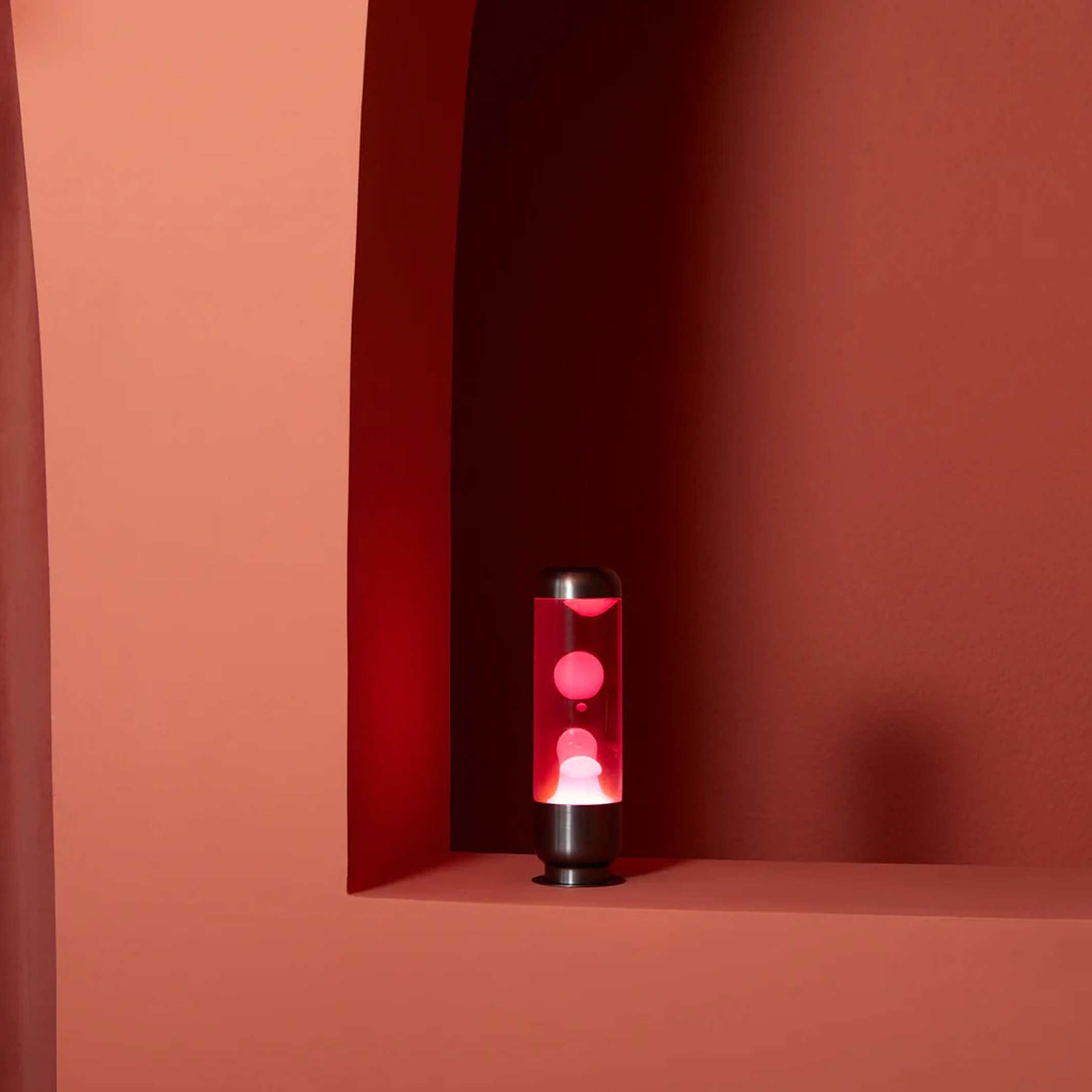 Lavalampe Capsule – Pink-Weiß · Aluminium · 35 cm | Balvi