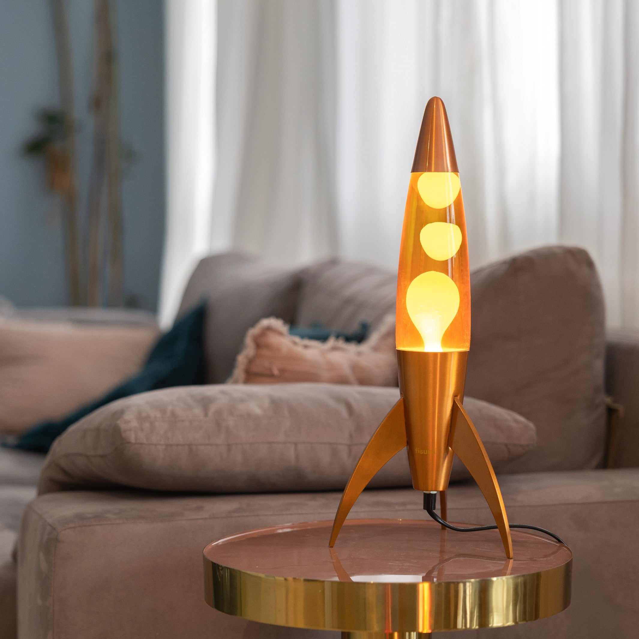 Lava Lamp Rocket – Orange Gradient · 45 cm | Fisura