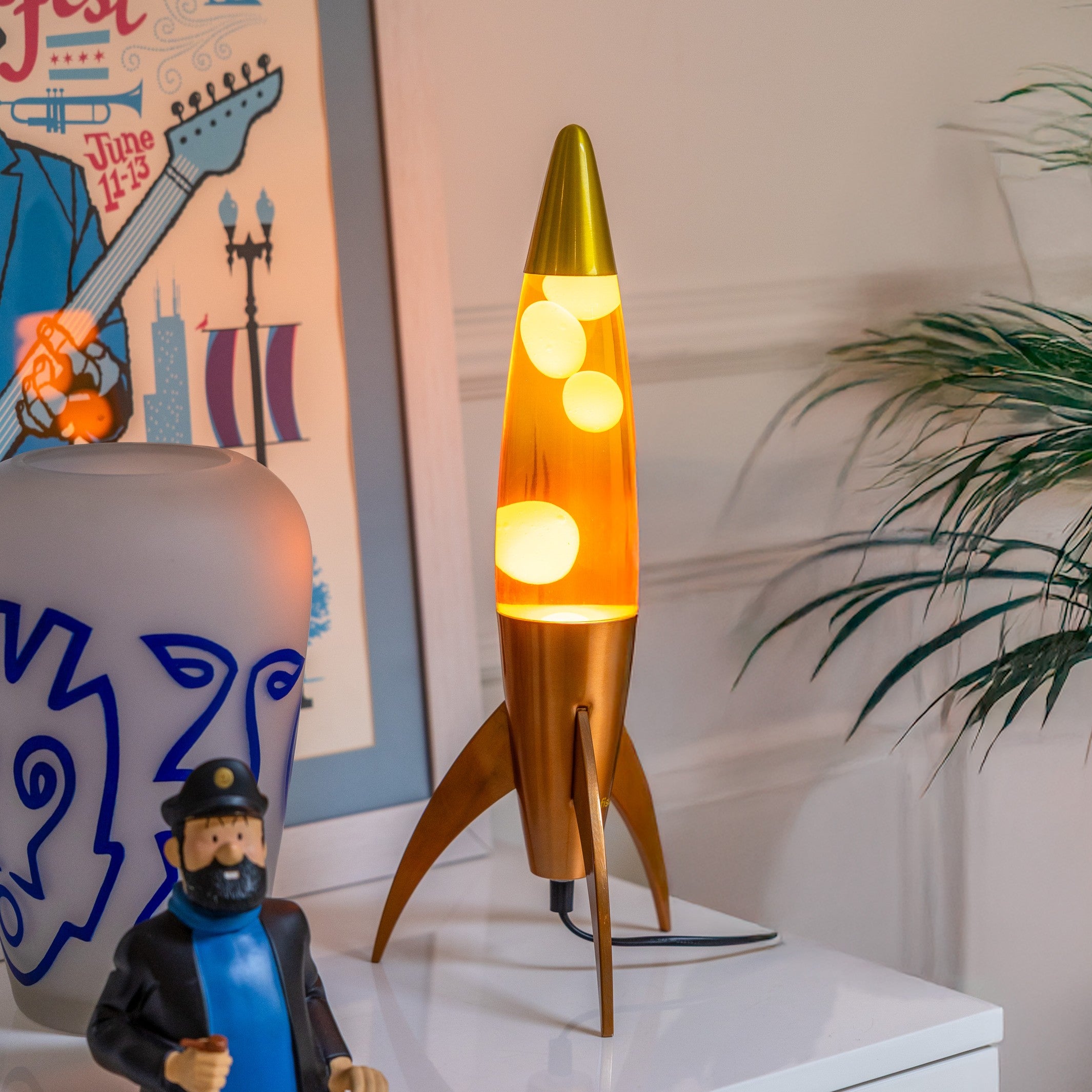 Lava Lamp Rocket – Orange Gradient · 45 cm | Fisura