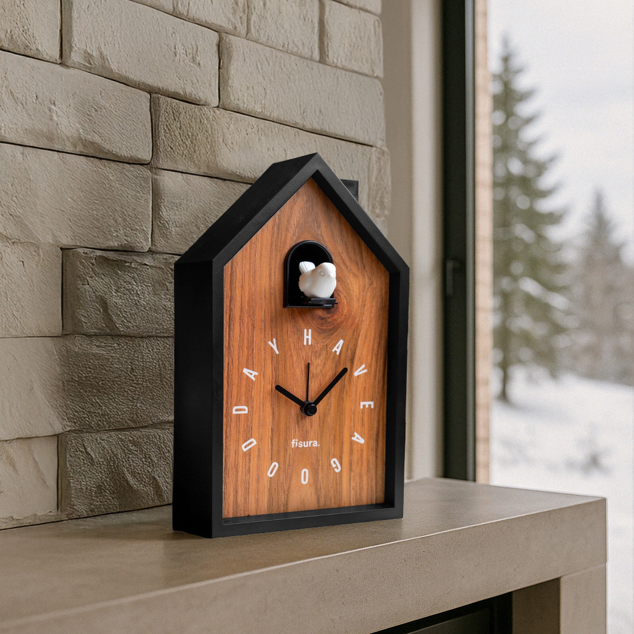 Alarm Clock Cuckoo House – Wood, Have a Good Day – Freisteller 2 | Fisura