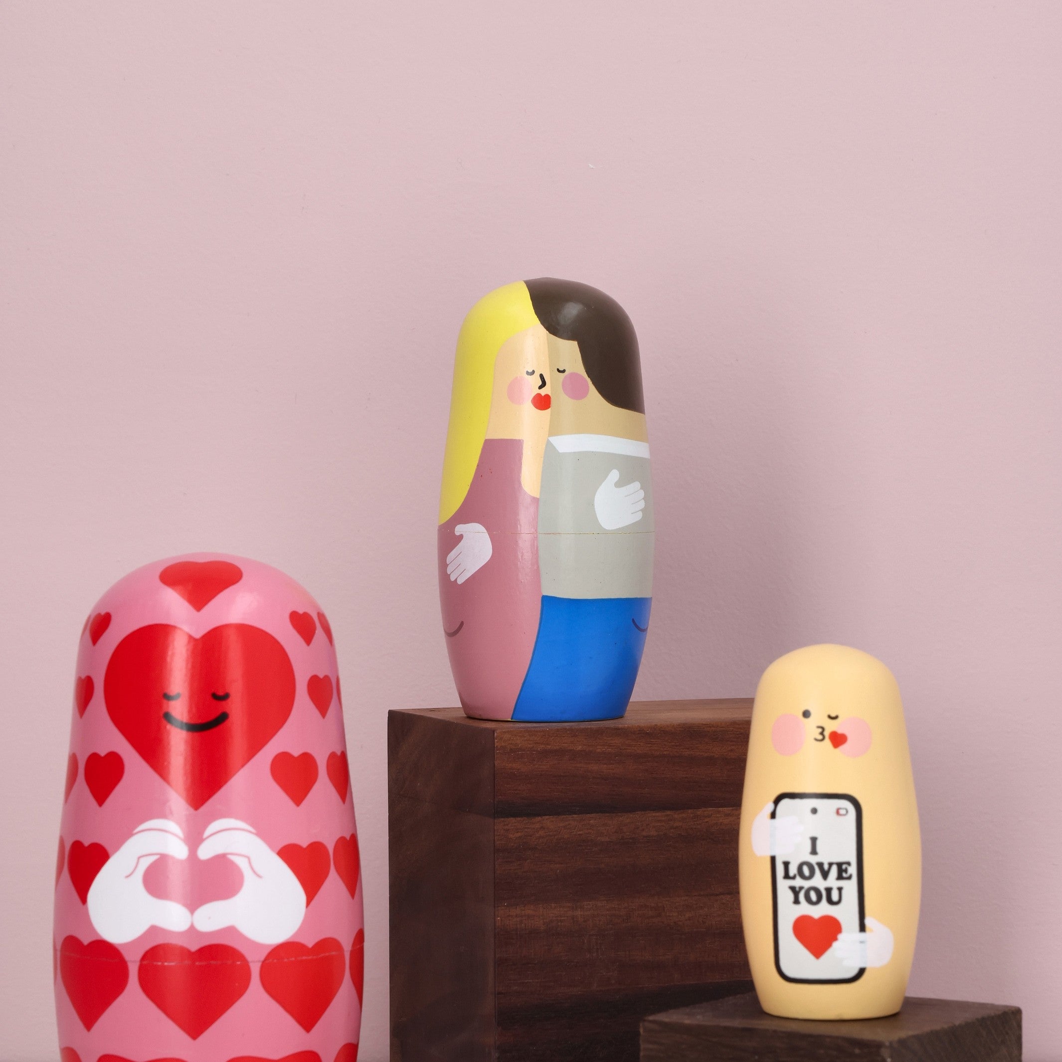 Holzfiguren Expressions Love – 3er-Set · 14 cm | Spring Copenhagen · Liebesgeschenk