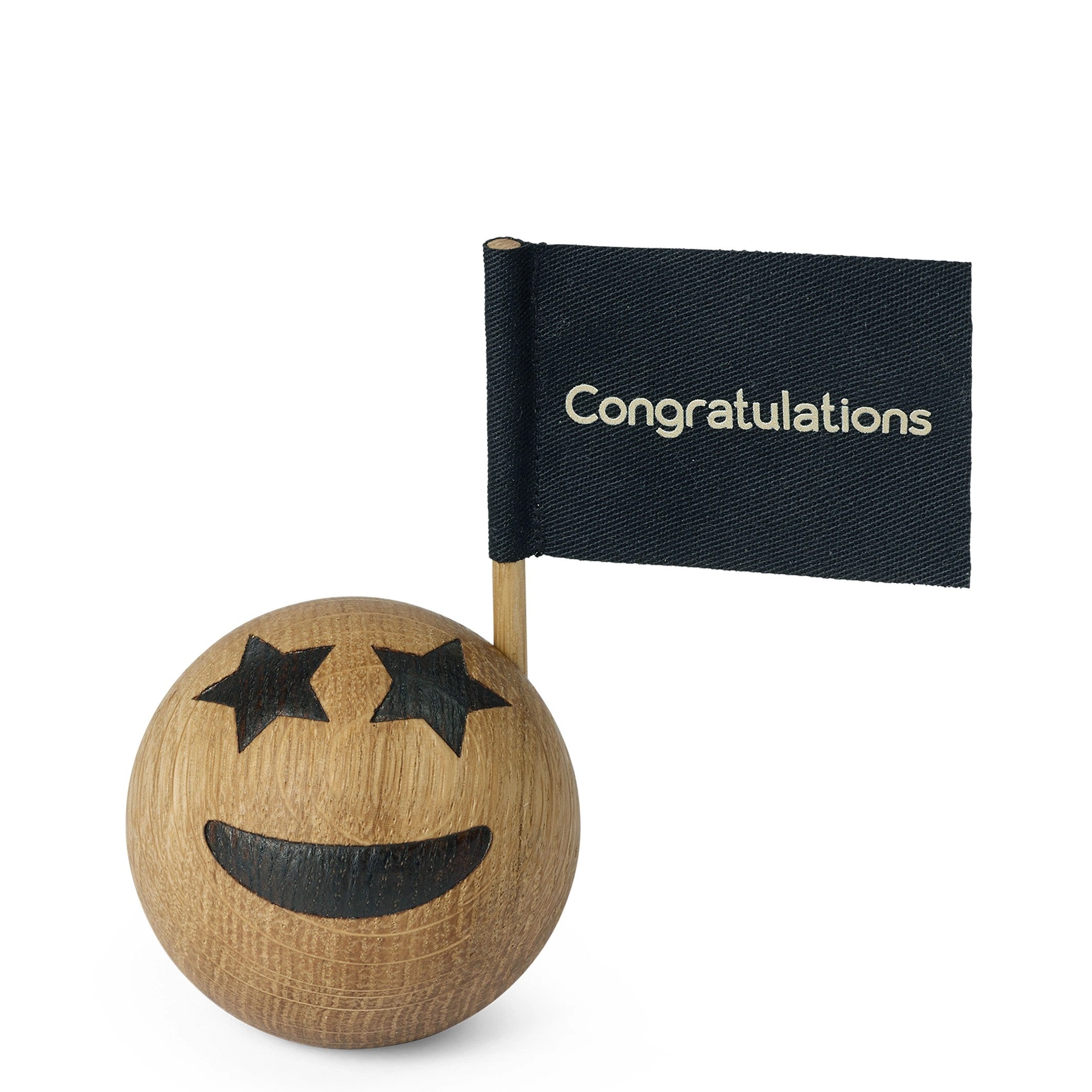 Holz-Emoticon Congratulations – Eiche · Ø 5 cm | Spring Copenhagen