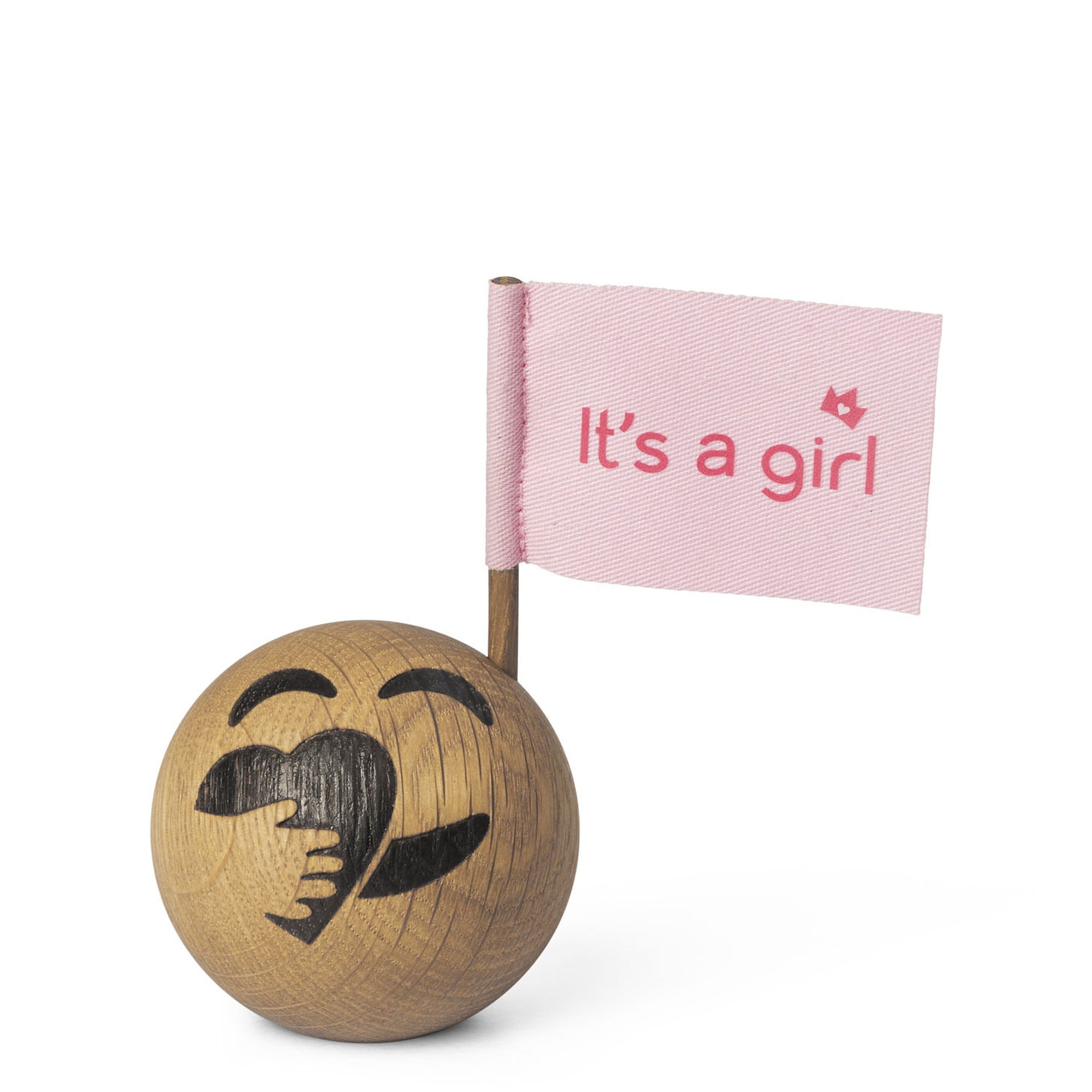 Wooden Emoticon Boy & Girl – Oak · Ø 5 cm | Spring Copenhagen